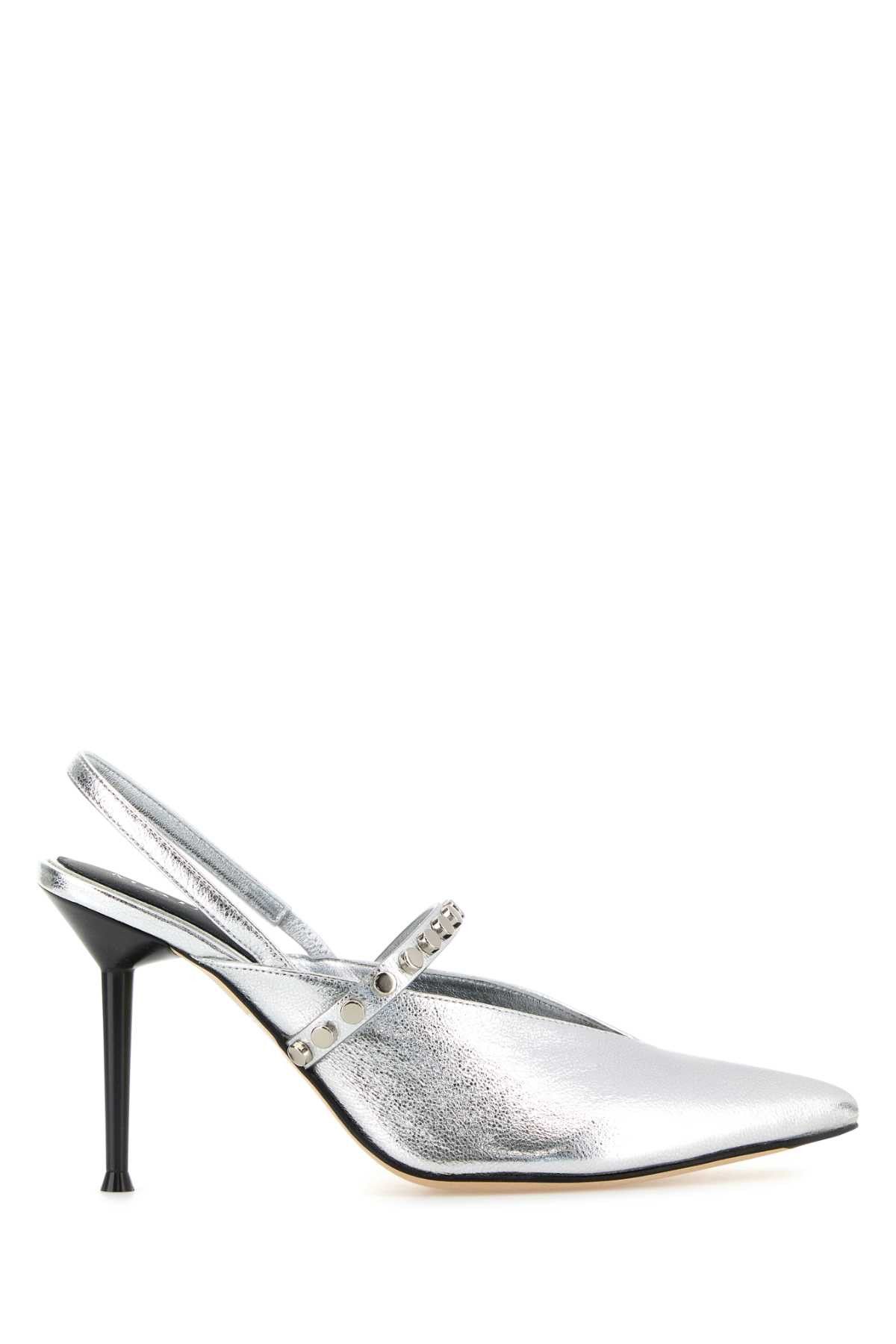 Alexander Mcqueen Silver Leather Revel Pumps Shoes, Women's (Size 6)