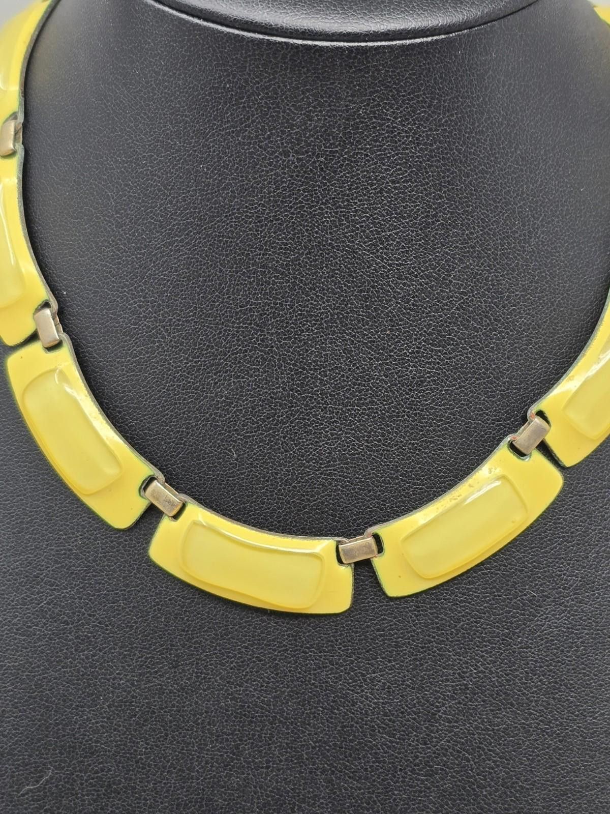 Other Vintage Kay Denning Yellow Enamel Panel Choker Signed Size ONE SIZE - 2 Thumbnail