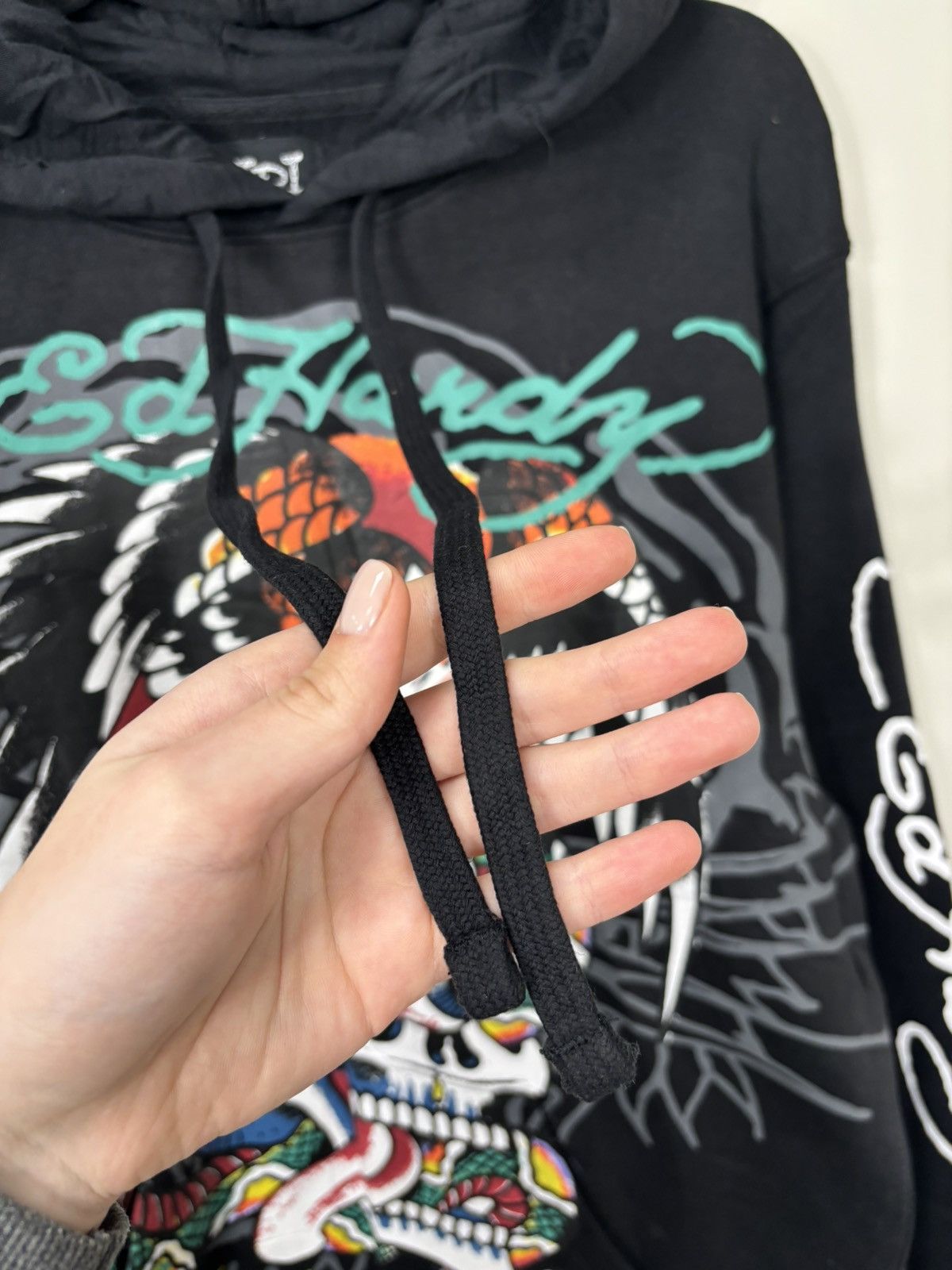 Christian Audigier Ed Hardy Y2K Eagle Skull NEW Hype Tattoo Black Hoodie Size US XL / EU 56 / 4 - 6 Thumbnail