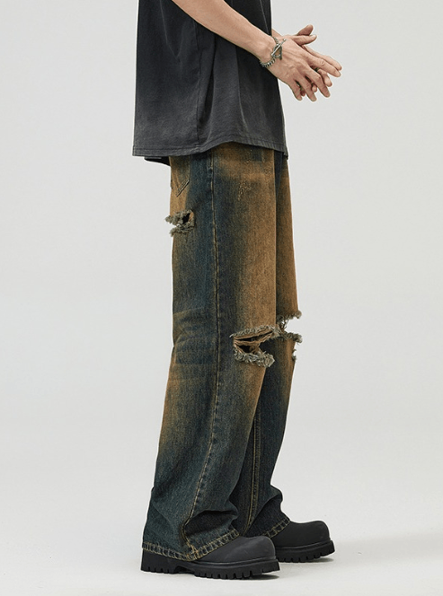 Japanese Brand American high street cleanfit distressed washed ripped jeans Size US 32 / EU 48 - 3 Thumbnail