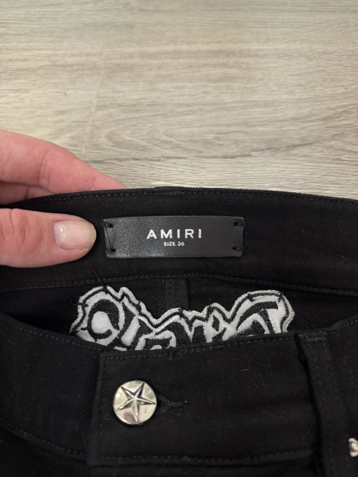 Amiri Amiri Chemist Jeans Black Leather Star Patches Size 36 Size US 36 / EU 52 - 4 Thumbnail