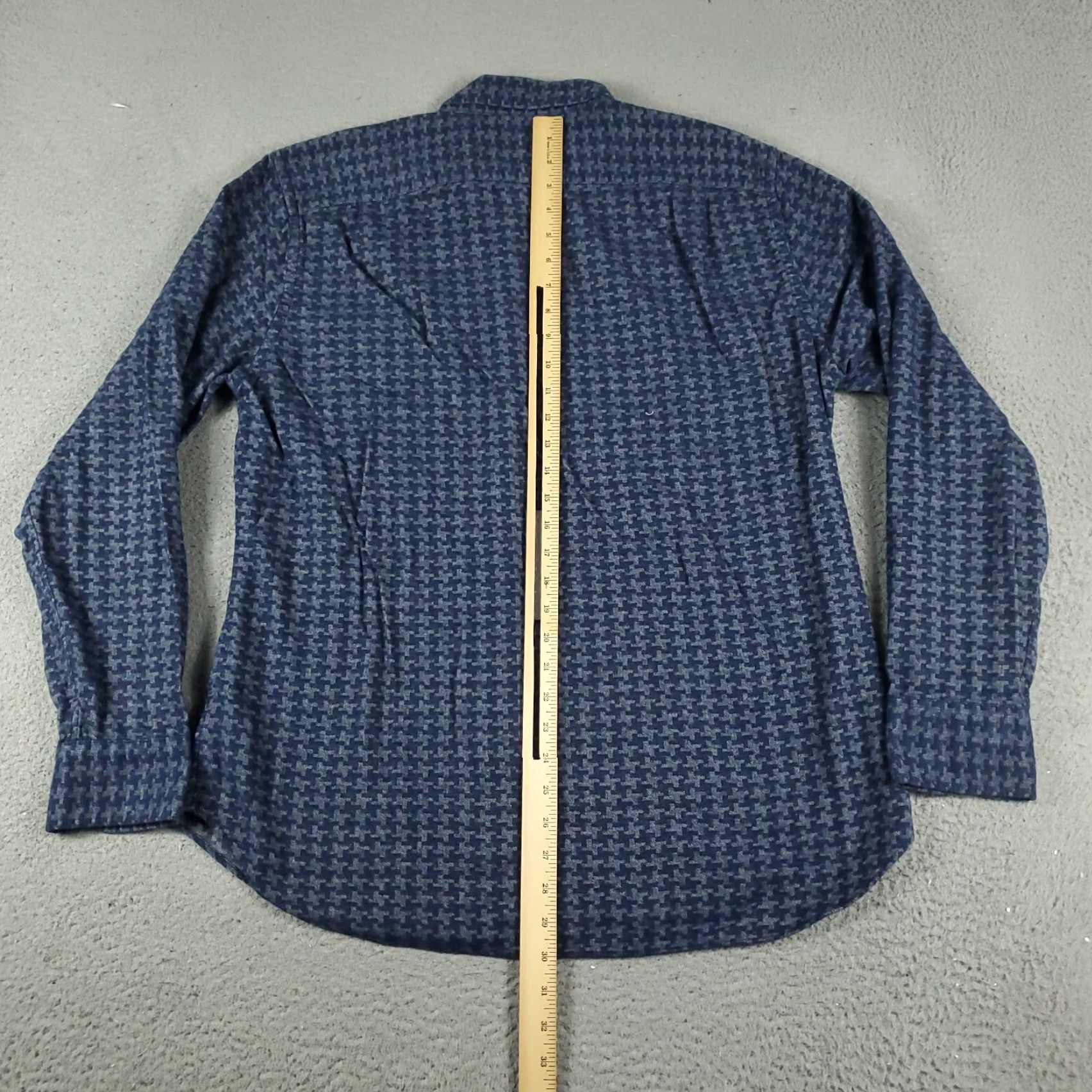 Bonobos Bonobos Blue Flannel Button-Up Shirt Mens Medium Long Sleeve Geometric Casual Size US M / EU 48-50 / 2 - 3 Thumbnail