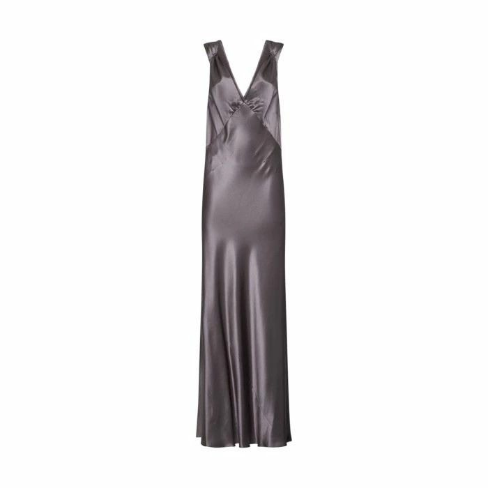 Saint Laurent Paris o1bcso1str0426 Satin Silk Gown in Grey Size M / US 6-8 / IT 42-44 - 1 Thumbnail