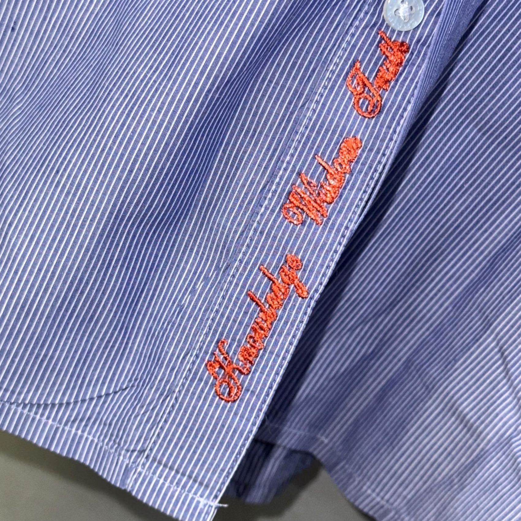 Robert Graham VINTAGE Robert Graham Shirt Mens XL Blue Pinstripe Contrast Paisley Cuffs Long Sleeve Size US XL / EU 56 / 4 - 6 Thumbnail