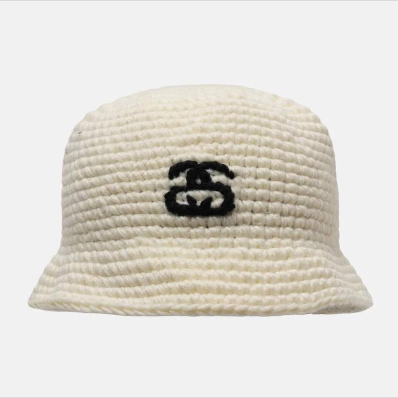 image of Stussy Crochet Knit Ss Link Bucket Hat In Bone / Cream, Women's