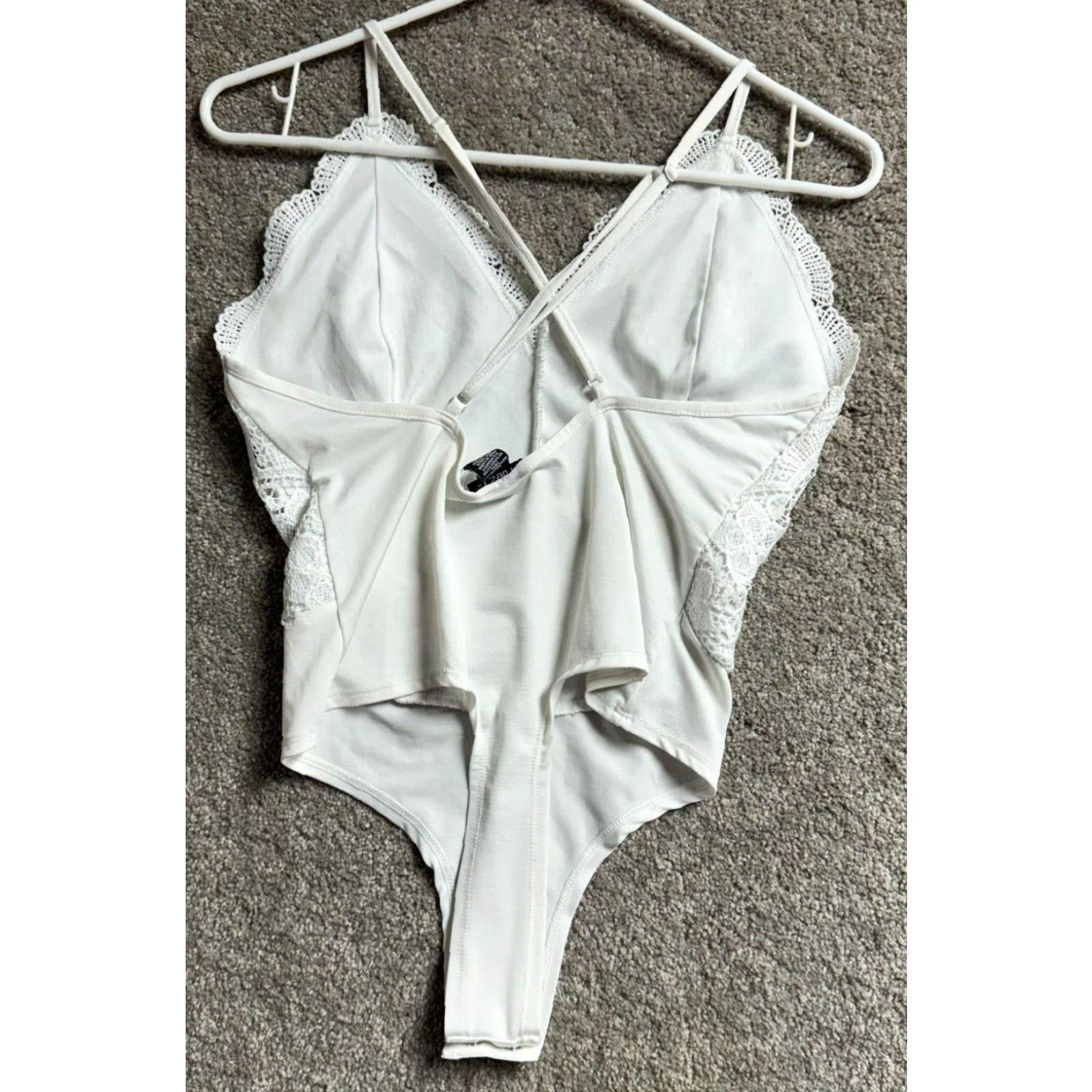 Vintage Rue21 Bodysuit M Lace Cottagecore Feminine Dainty Romantic Fairy Y2K Tank Sleeveless White Polyester Lace Women Modern 2000s Size M / US 6-8 / IT 42-44 - 3 Thumbnail