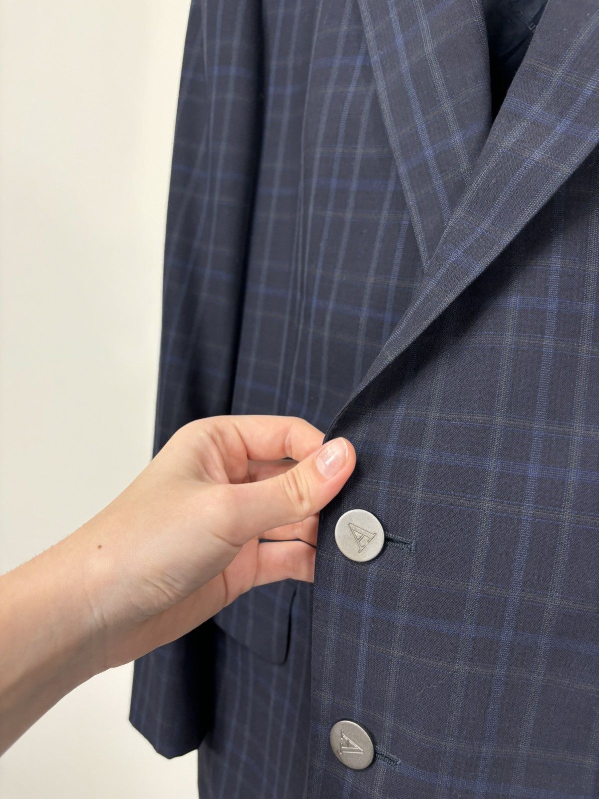 Aquascutum Aquascutum Men’s Windowpane Fine Worsted Wool Blazer Jacket Size 44R - 8 Thumbnail