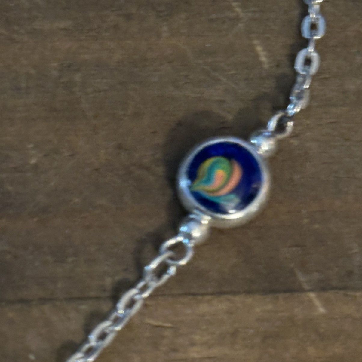 Vintage Vintage silver tone painted swirl link anklet Size ONE SIZE - 3 Thumbnail
