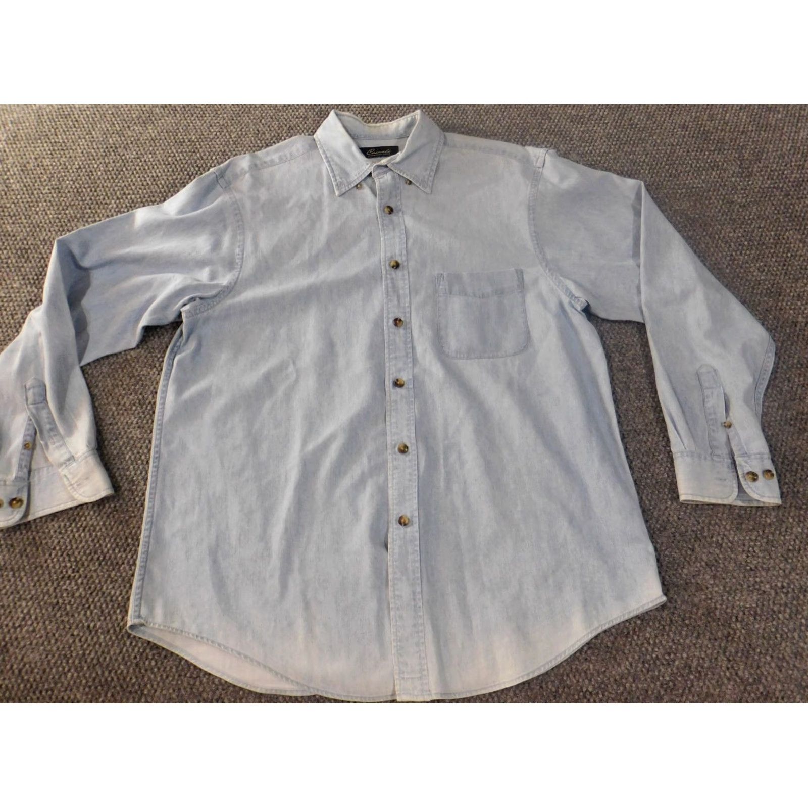 Roundtree & Yorke Roundtree & Yorke Shirt Large Denim Blue Mens Casuals Button Up Size US L / EU 52-54 / 3 - 5 Thumbnail
