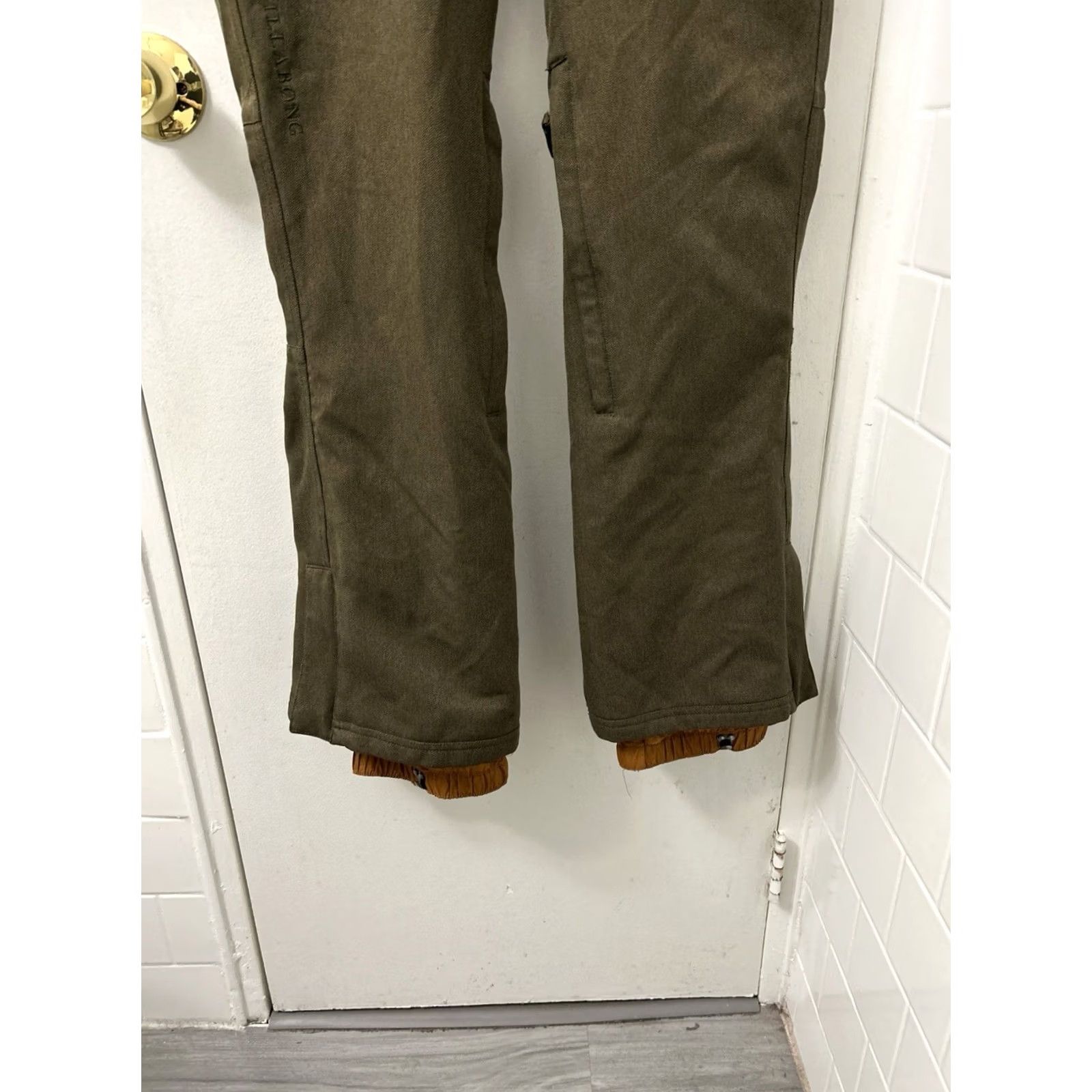 Billabong Billabong Snow Pants Mens Small Olive Green Herringbone 10K Waterproof Ski Pants Size US 29 - 3 Thumbnail