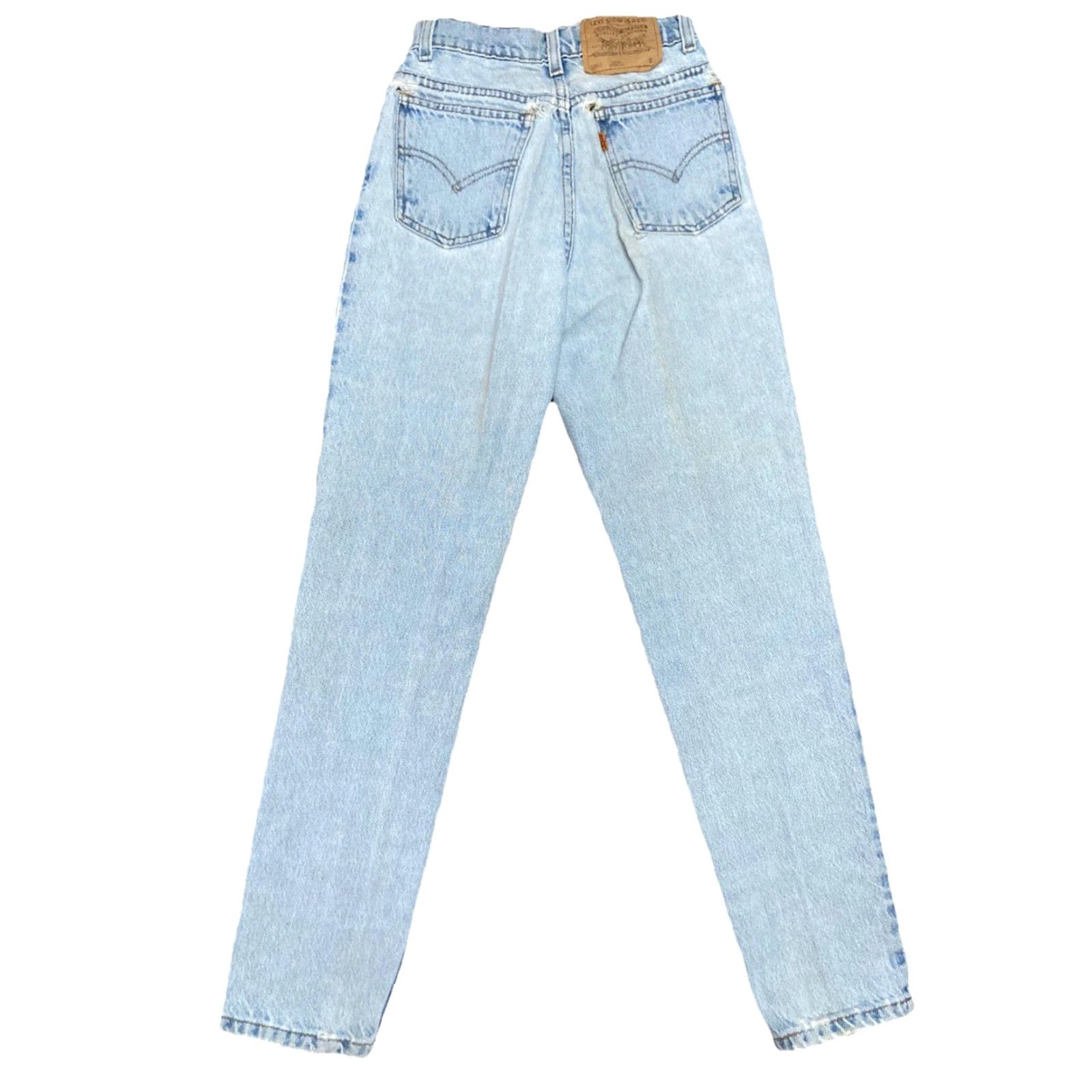 Levi's VINTAGE Levis 912 Slim Tapered Jeans Juniors Orange Tab Size 3 Casual Cotton Mens Girls Womens No, actual Size 26" / US 2 / IT 38 - 2 Thumbnail