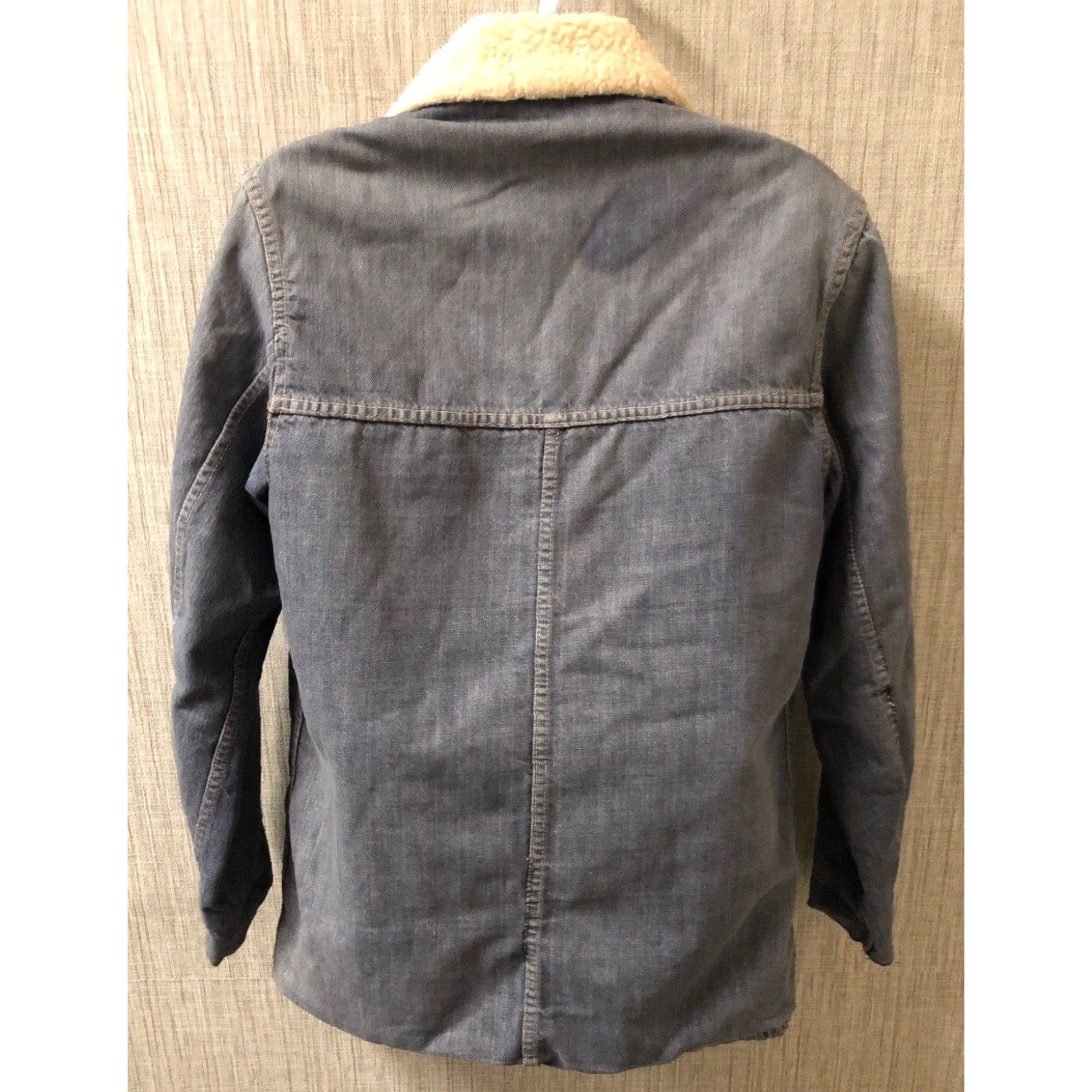 Vintage Roebucks Mens Jacket Blue Sherpa Lined Button Front 23 Inch Armpit M Regular Size US M / EU 48-50 / 2 - 7 Thumbnail