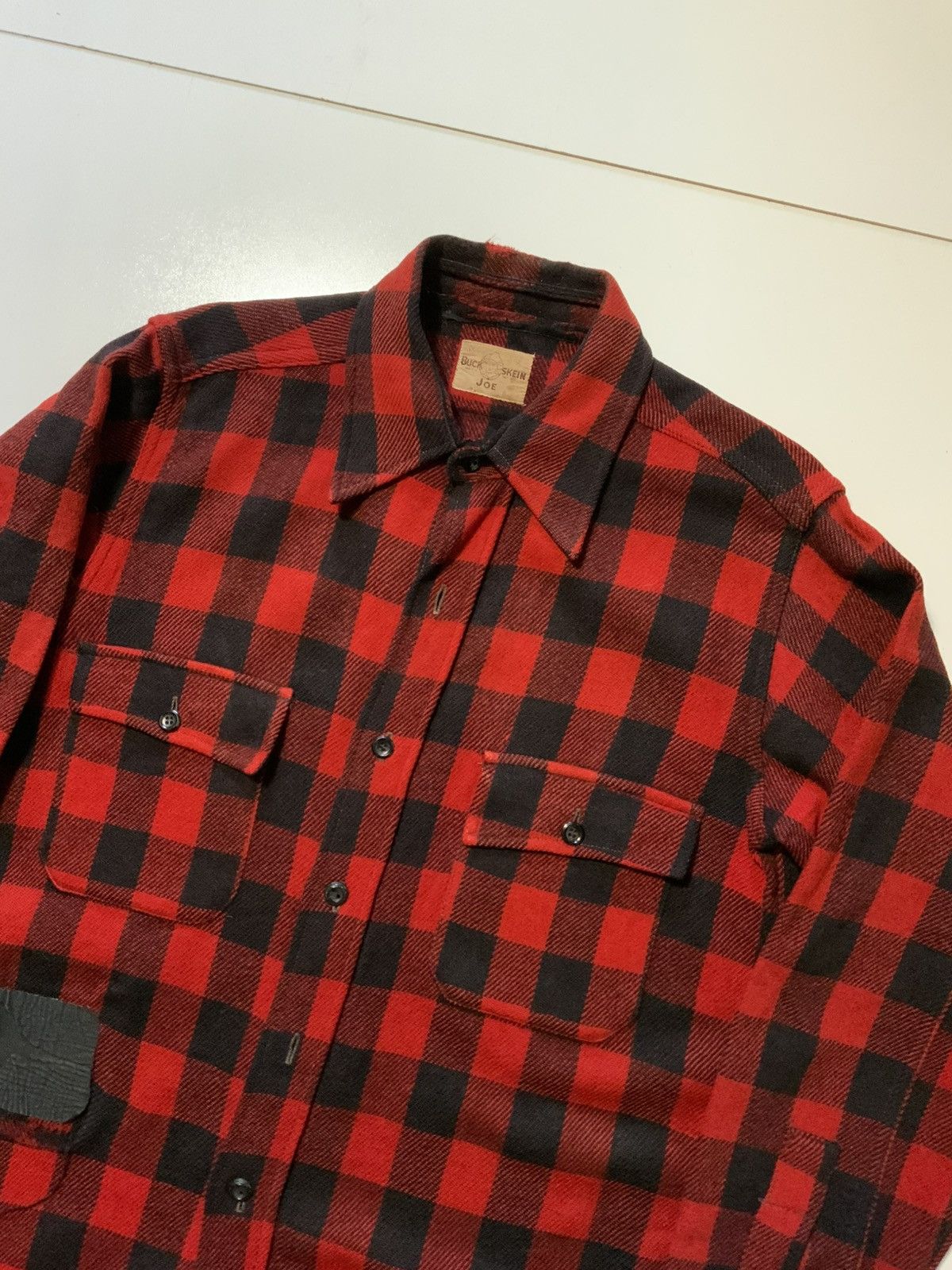Vintage VTG 40s 50s Buck Skein Joe Buffalo Plaid Wool Flannel Shirt Size US S / EU 44-46 / 1 - 3 Thumbnail