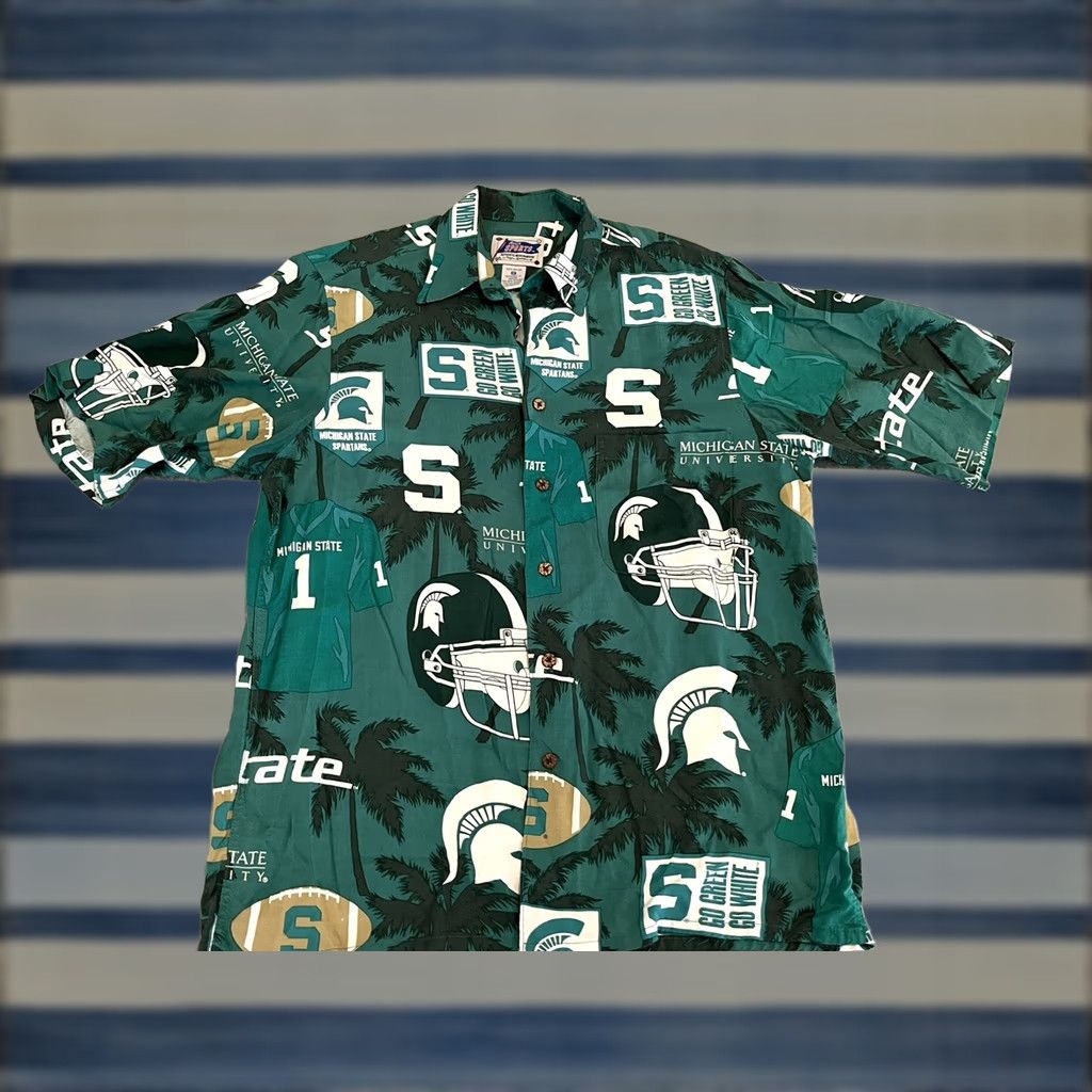 Reyn Spooner Reyn Spooner Michigan State Spartans Football Hawaiian Shirt Green Small Size US S / EU 44-46 / 1 - 1 Thumbnail