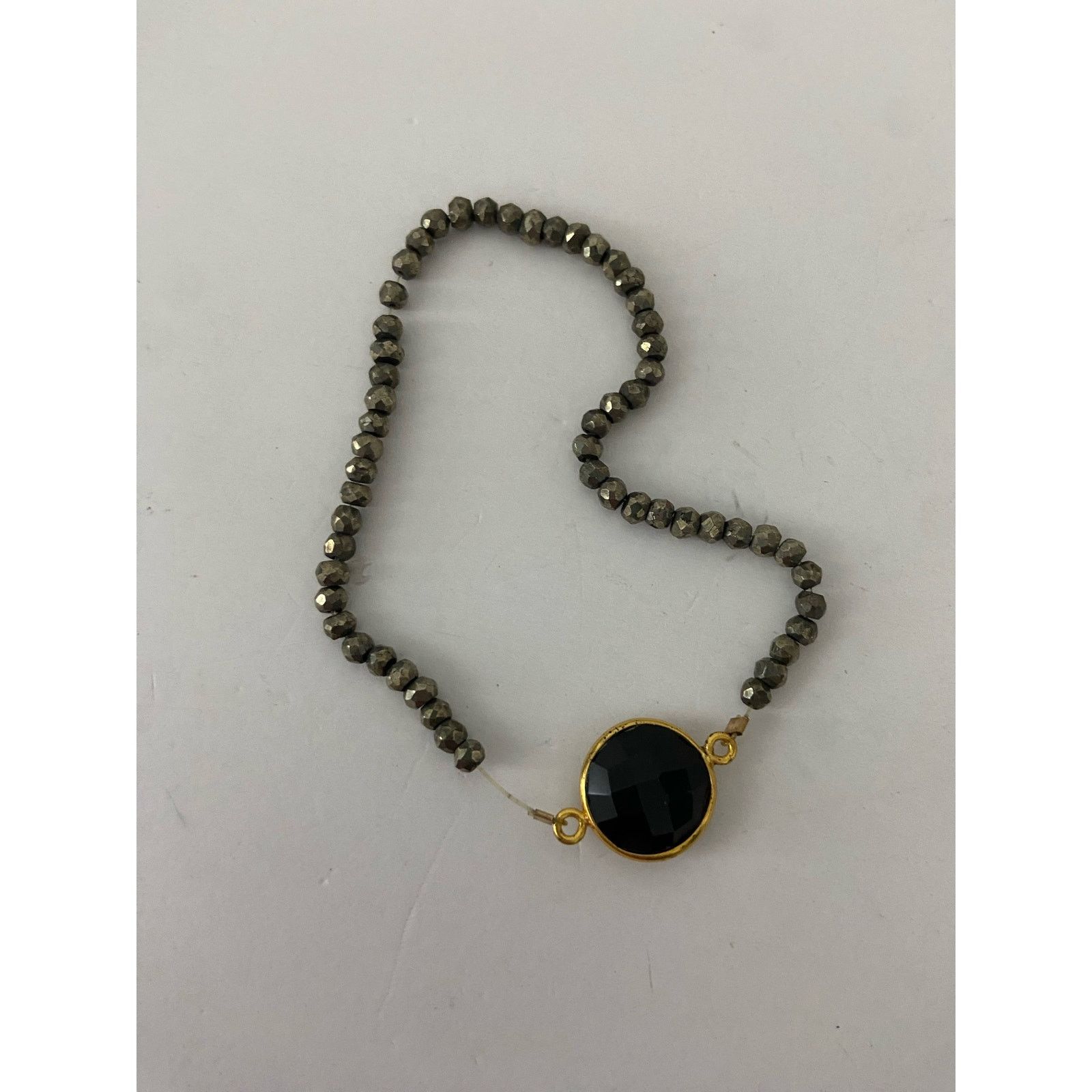 Vintage Vintage shimmery dark gray glass bead bracelet m Size ONE SIZE - 3 Thumbnail