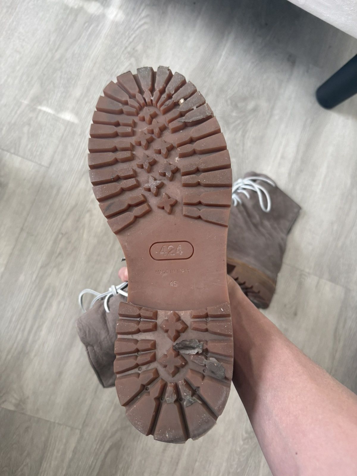 424 424 laced up marathon boot nabuk dusty nude Size US 11 / EU 44 - 6 Thumbnail
