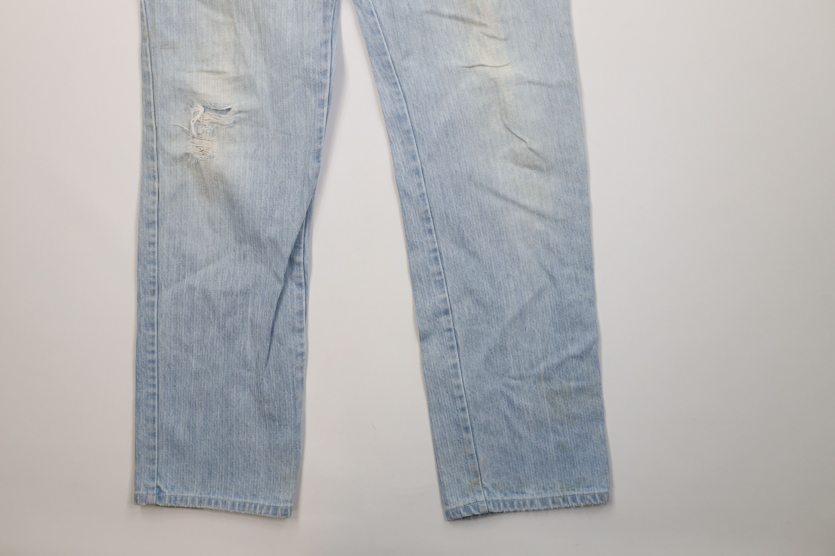 Lee Vintage 90s Lee Striped Wide Leg Denim Jeans Blue USA Size US 36 / EU 52 - 5 Thumbnail