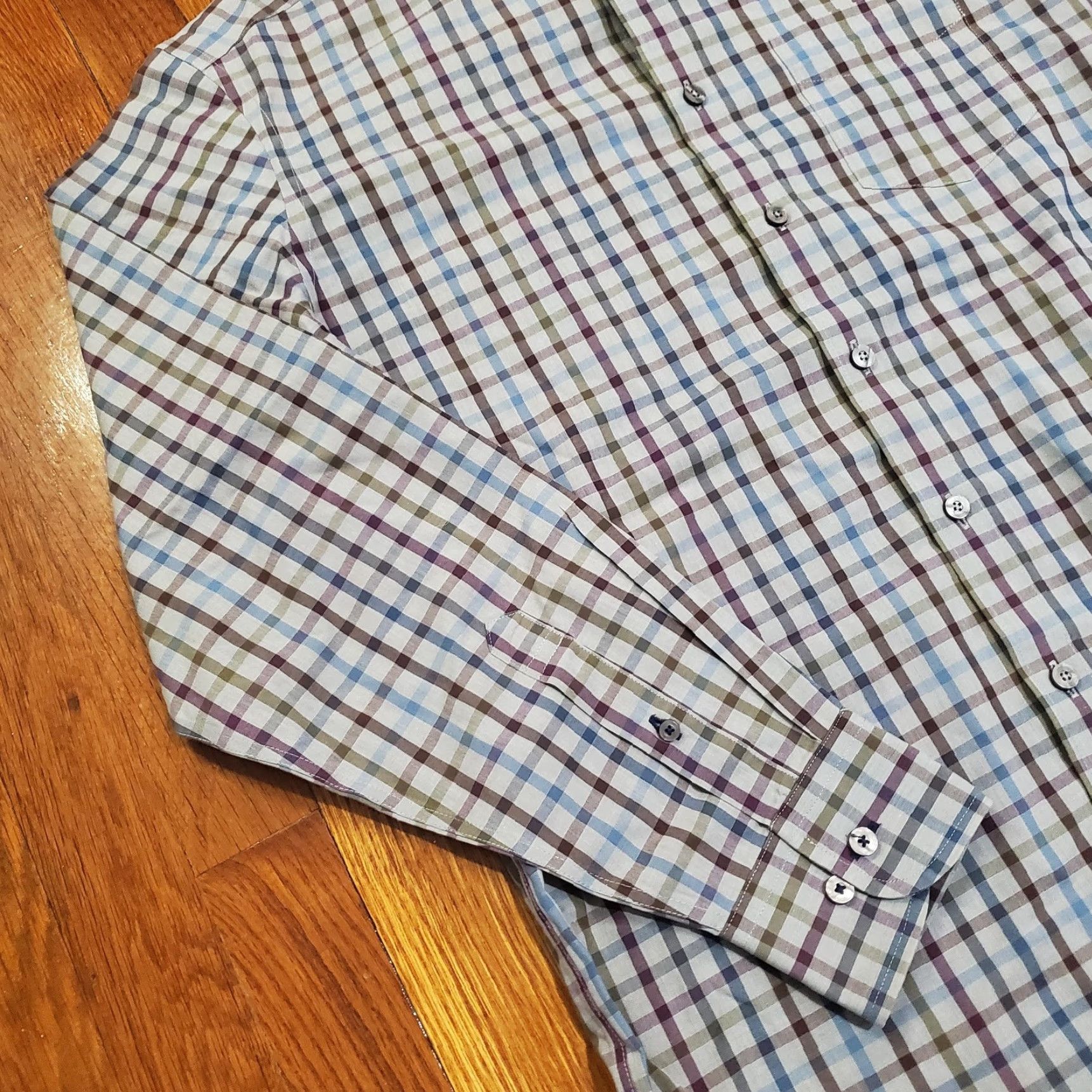 UNTUCKit UNTUCKit Shirt Mens Medium Gray Plaid Gilliard WF Button Down Long Sleeve Casual Size US M / EU 48-50 / 2 - 2 Thumbnail
