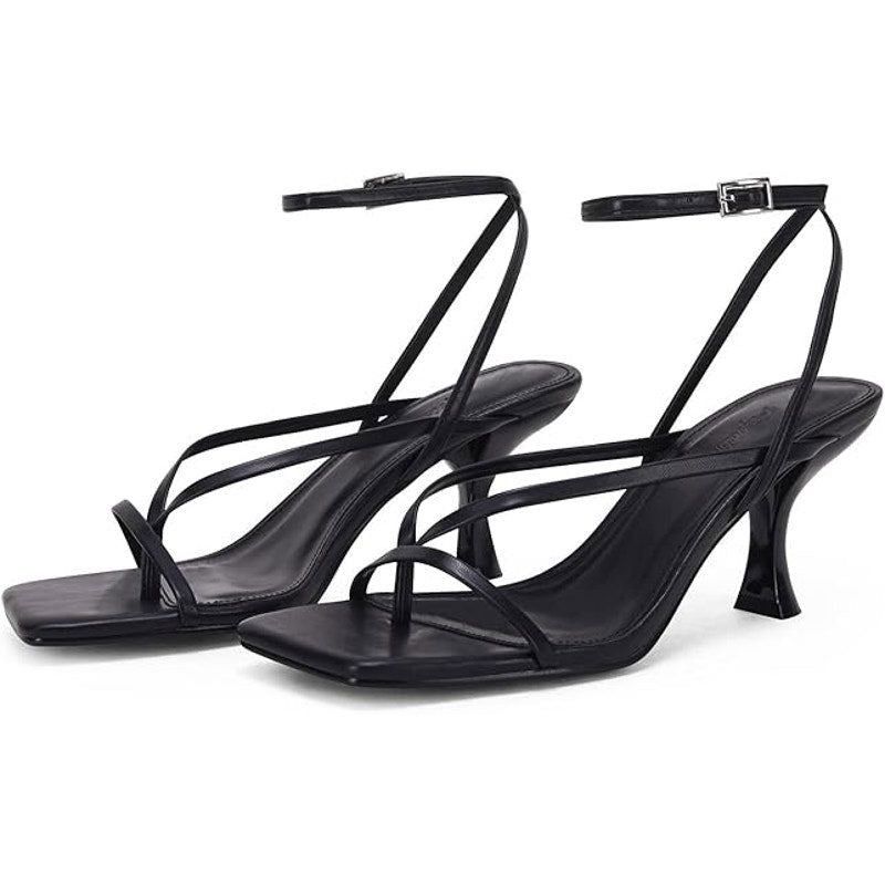 Other New PiePieBuy Women’s 7.5 Black Open Toe Ankle Strap Heels Size US 7.5 / IT 37.5 - 1 Thumbnail