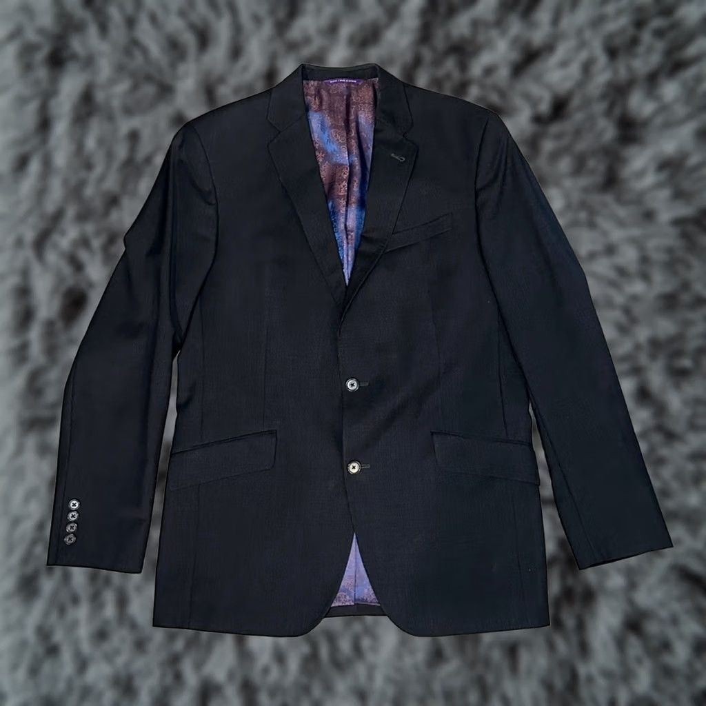 Ted Baker Ted Baker London Endurance Light Checkered Sport Coat Black 42 Mens Regular Wool 2 Piece Coat Size US XS / EU 42 / 0 - 1 Thumbnail