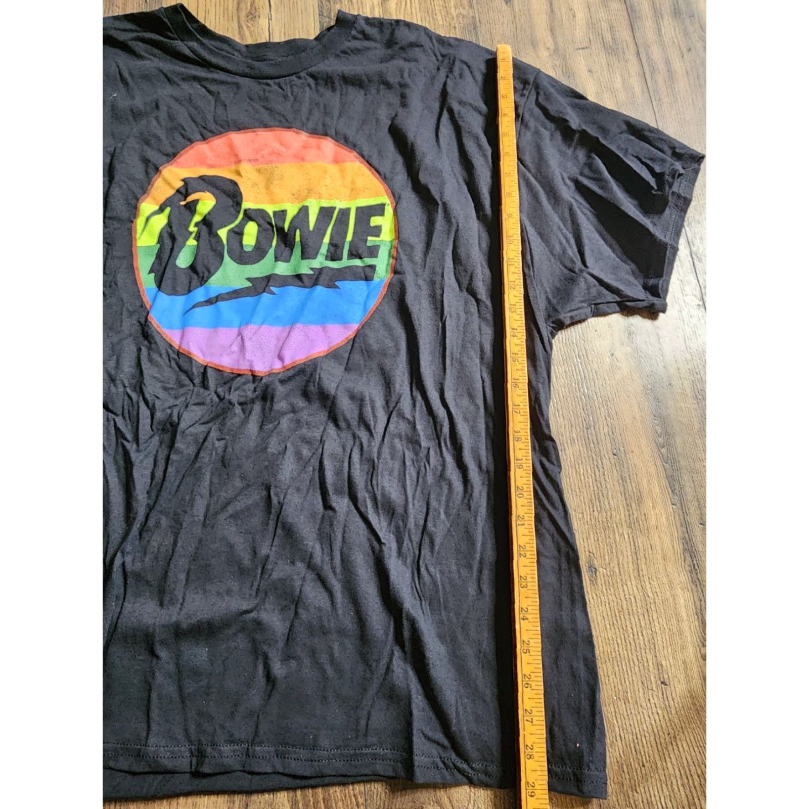 Rainbow David Bowie Rainbow Logo Pride Band T Shirt Mens 3XL Black Size US XXL / EU 58 / 5 - 4 Thumbnail