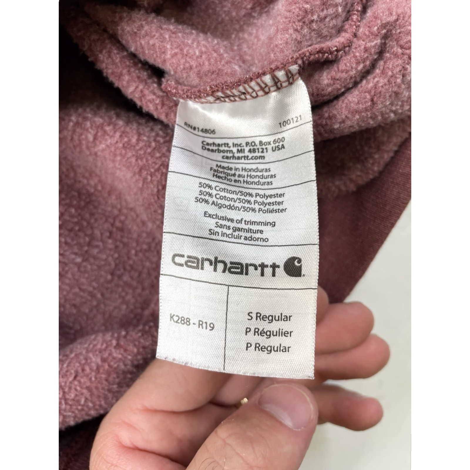 Carhartt VINTAGE Carhartt Hoodie Mens Small Maroon K288 R19 Sweatshirt Pullover Hooded Sleeve Long Logo Size US S / EU 44-46 / 1 - 3 Thumbnail