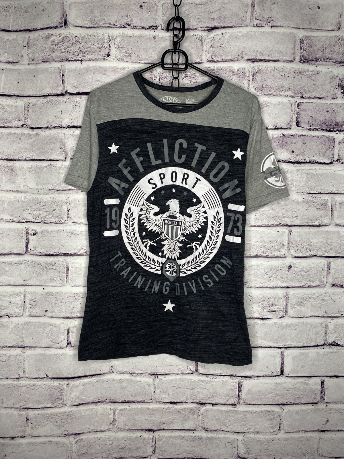 Affliction Training Division Overprint Logo T- Shirt Y2K