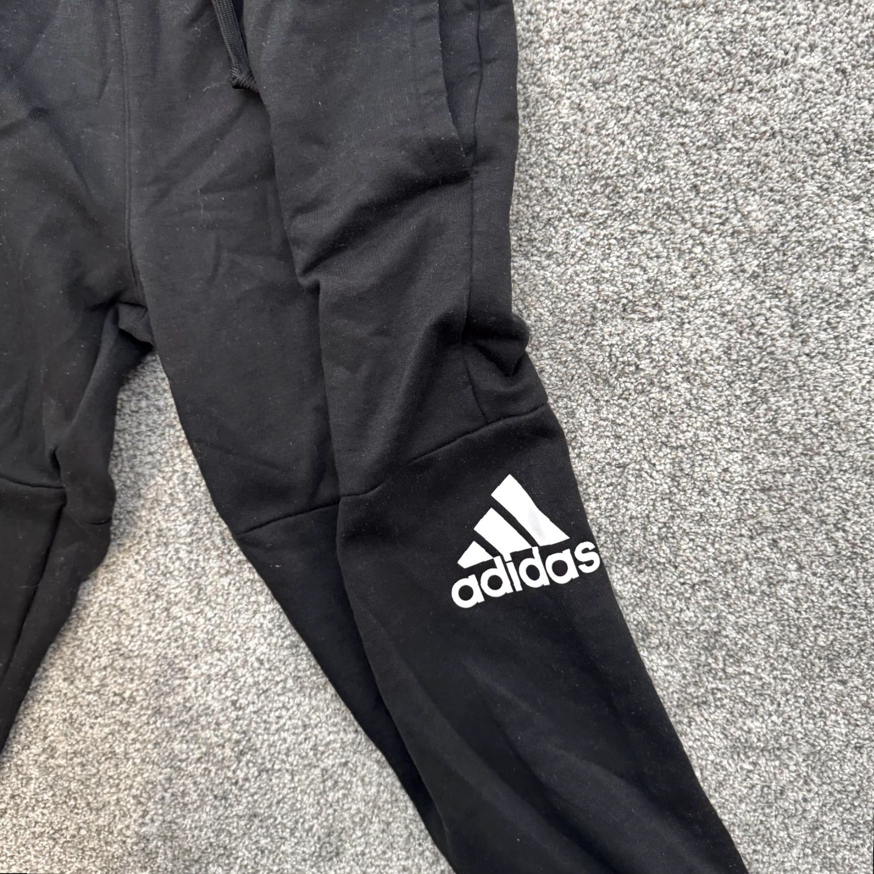 Adidas Adidas Pants Mens Small Fleece Athletic Jogger Drawstring Waist 26x28.5 Size US 29 - 7 Thumbnail