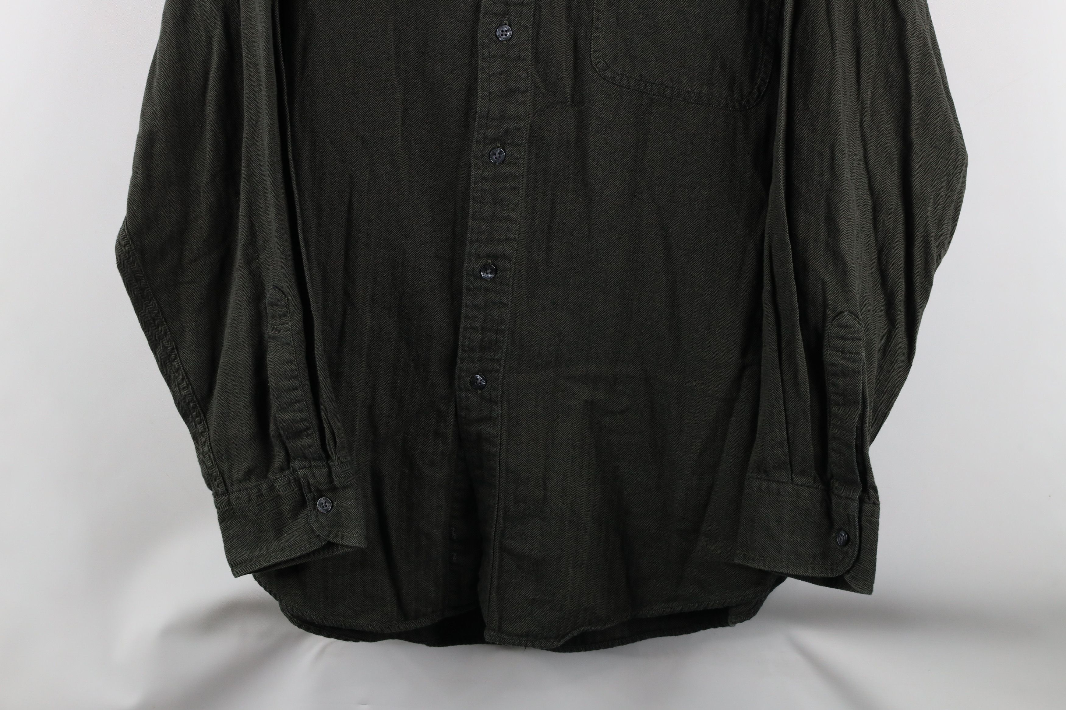 Ralph Lauren × Vintage Vintage 90s Chaps Ralph Lauren Herringbone Button Down Shirt Size US XL / EU 56 / 4 - 3 Thumbnail