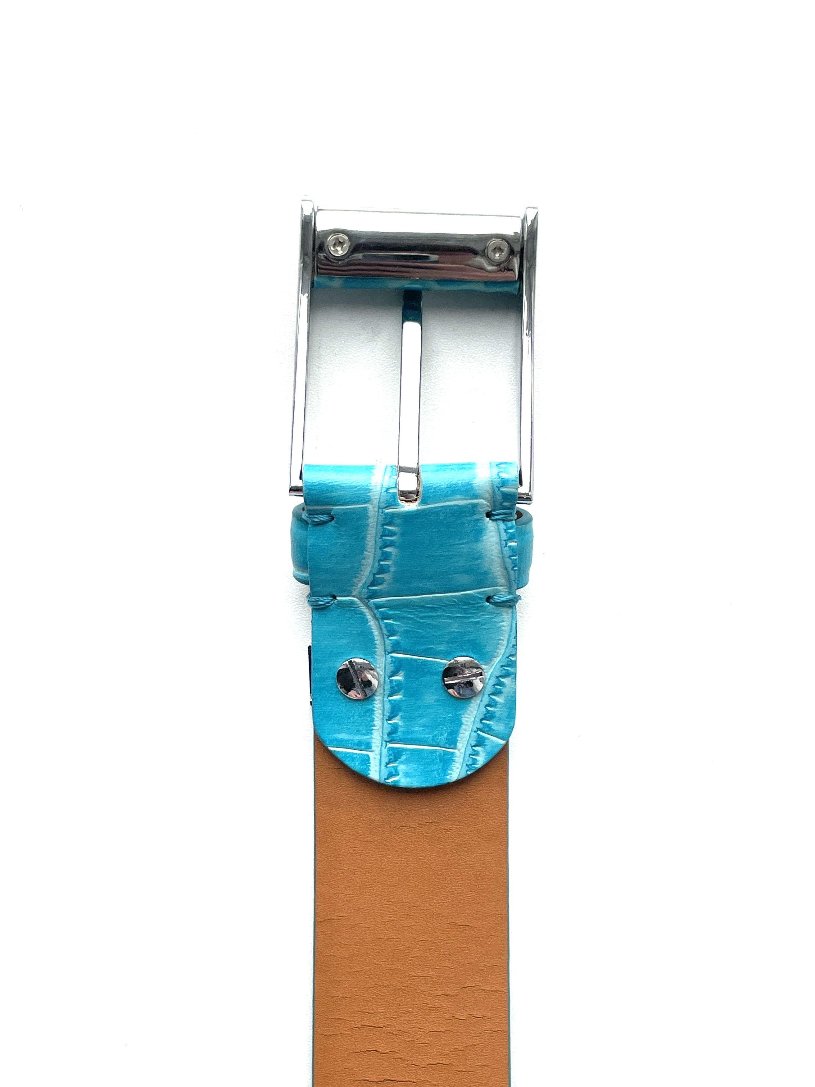 Zilli Zilli Belt in Turquoise Crocodile Size ONE SIZE - 5 Thumbnail