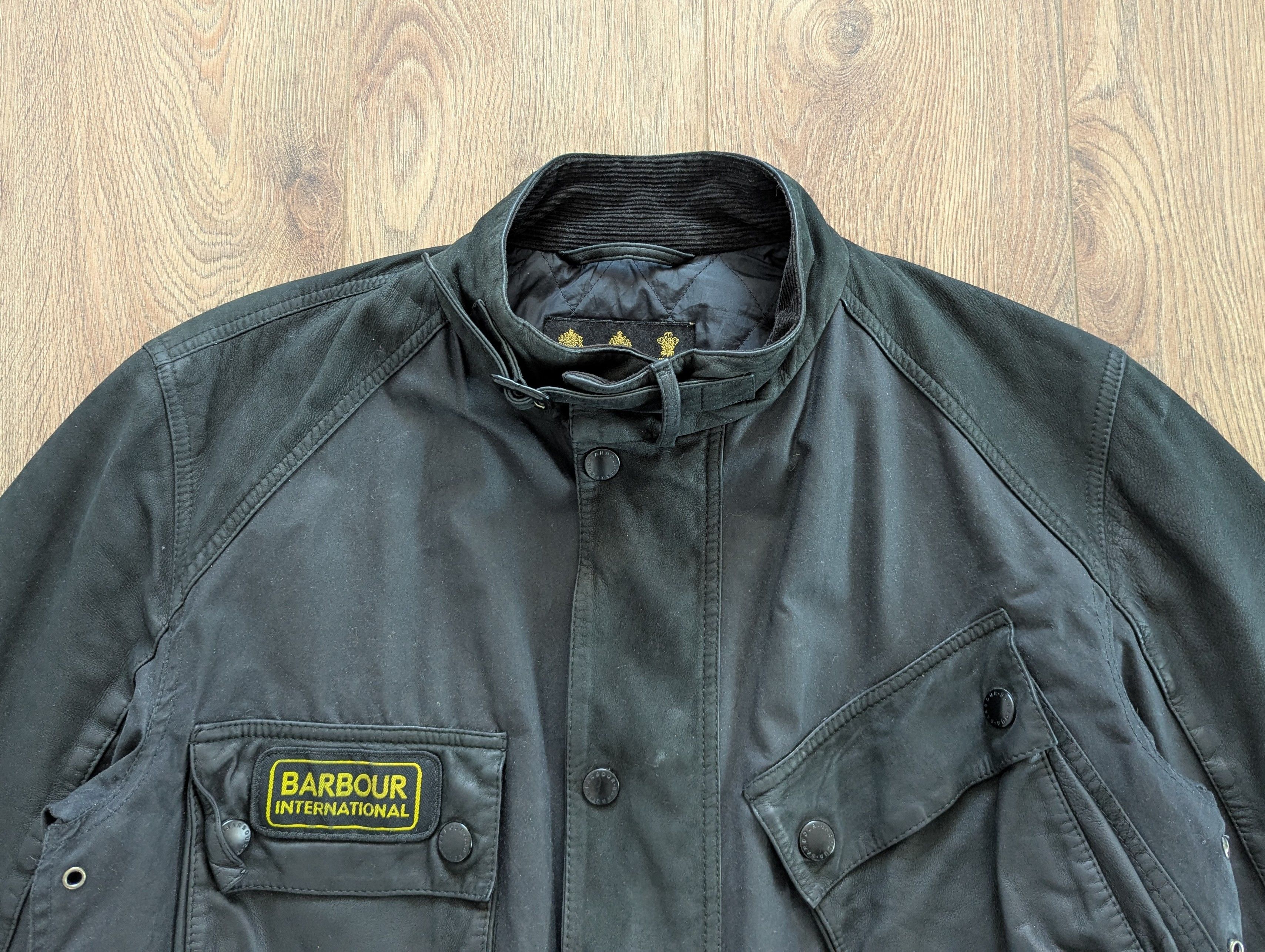 Barbour Barbour A436 Wax Leather INTERNATIONAL-BLACK Jacket MOTO Size US L / EU 52-54 / 3 - 2 Thumbnail
