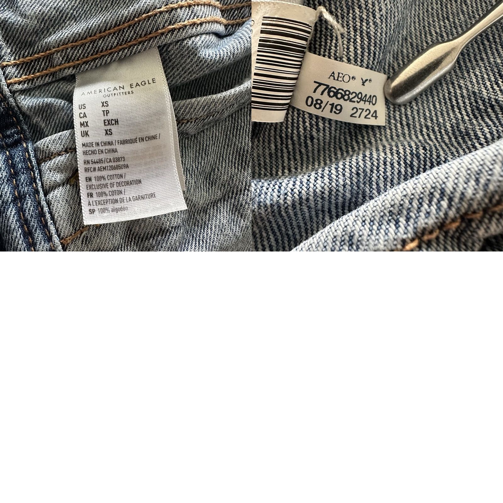 American Eagle Outfitters VINTAGE American Eagle Outfitters Jacket Women’s XS Denim Jean Trucker Button Up Blue Size 26" / US 2 / IT 38 - 8 Thumbnail