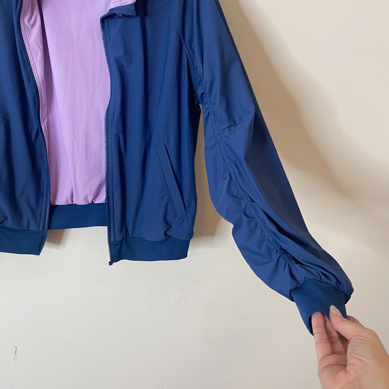 Other Lite Weight Blue & Lilac Reversible Zip Hoodie Jacket Size M / US 6-8 / IT 42-44 - 5 Thumbnail