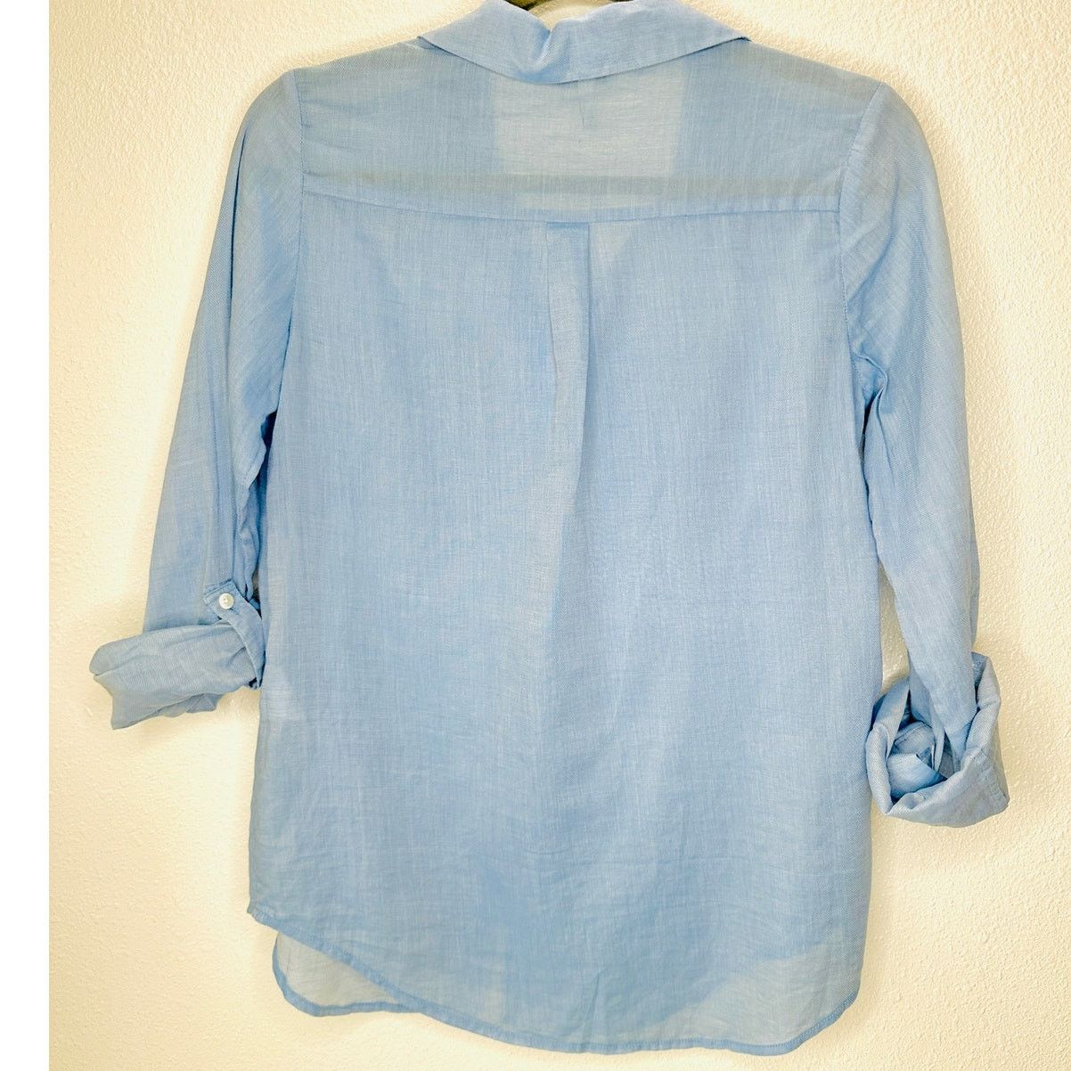 Joie Joie Blue Button Front Pocketed Roll Tab Denim Shirt XXS Size XXS / US 00 / IT 34 - 4 Thumbnail