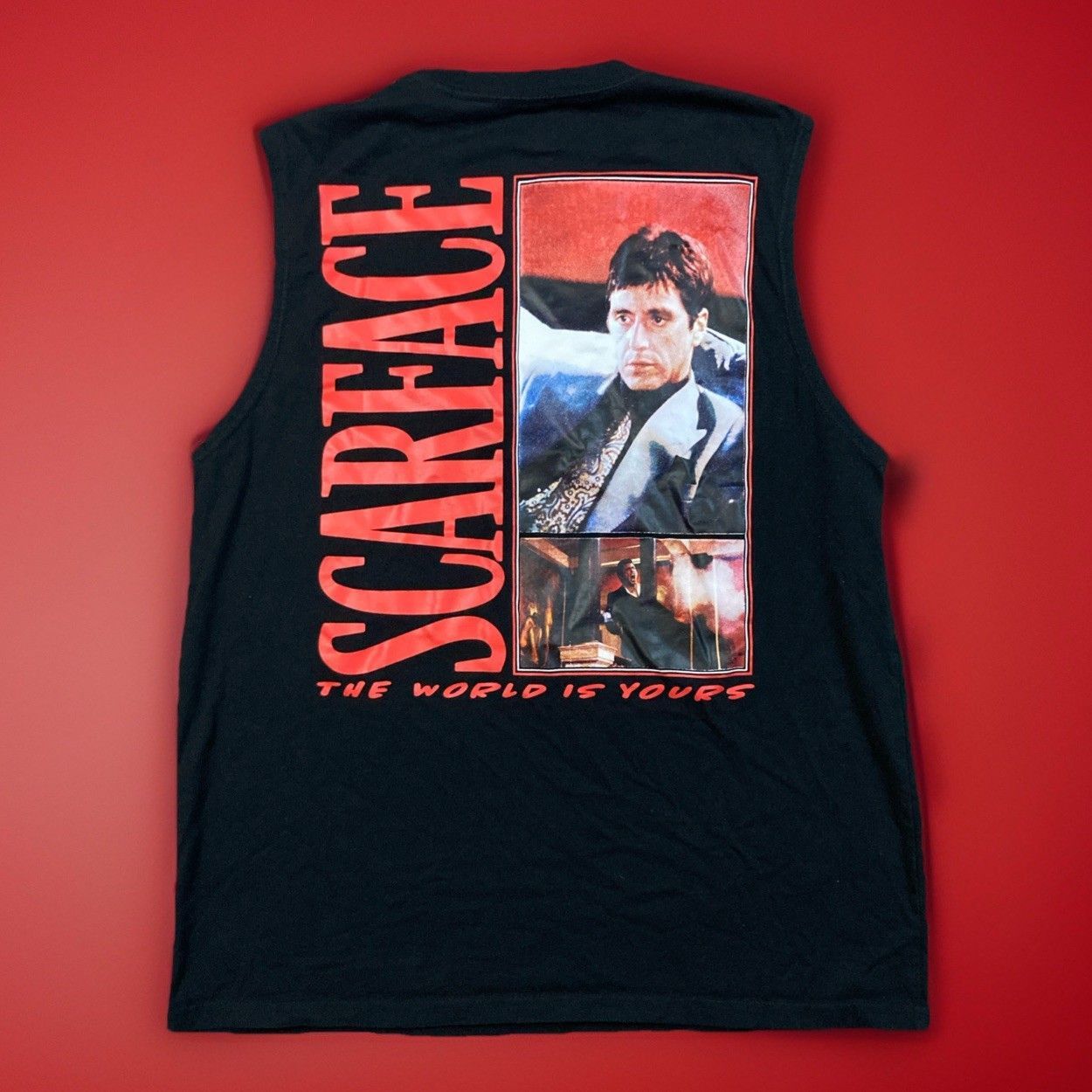 Designer Scarface Tank Top Men’s Black “The World Is Yours” Shirt XL Size US XL / EU 56 / 4 - 2 Thumbnail