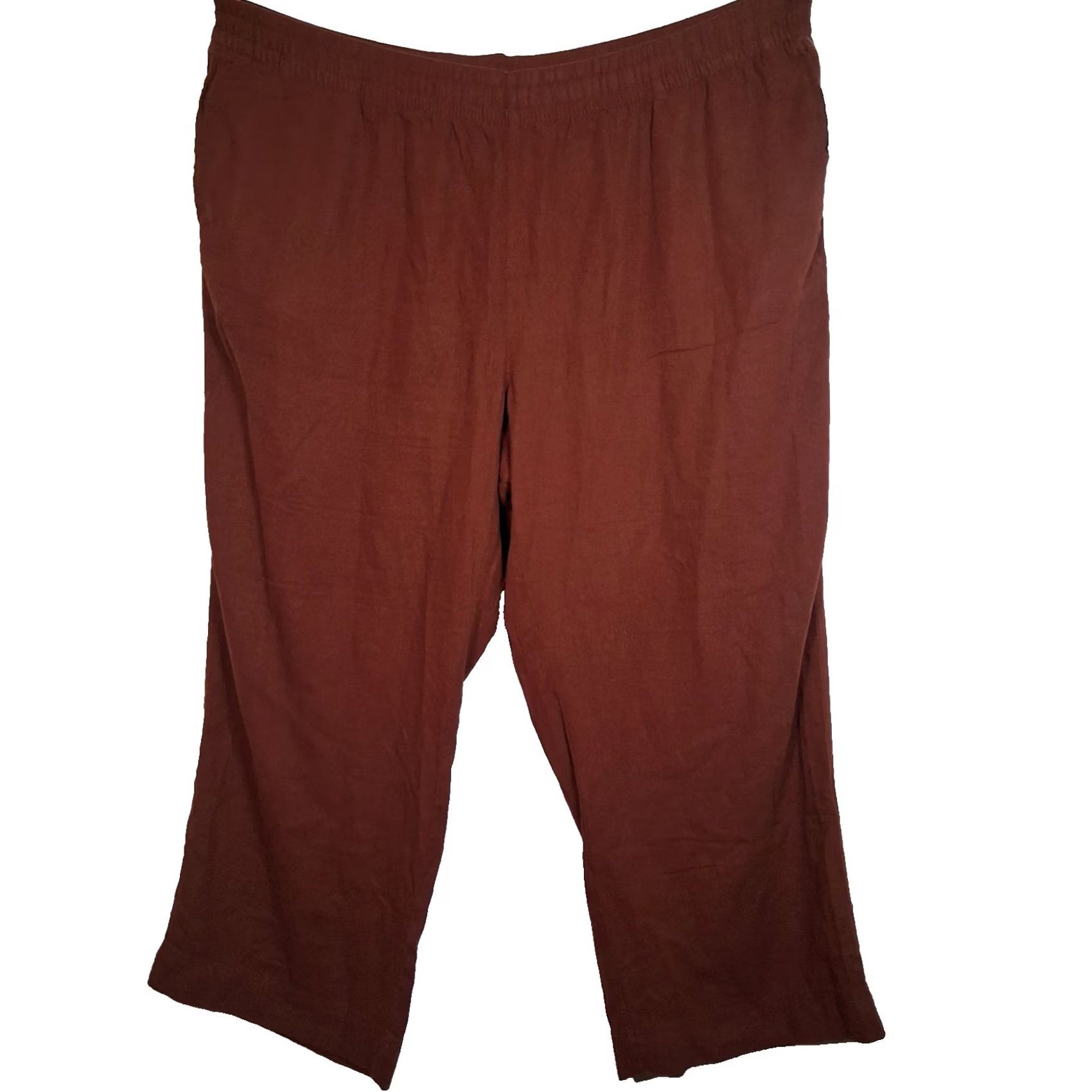Old Navy VINTAGE Old Navy Wide Leg Pants 3X Plus Size Linen Blend High Rise Brown Women Pants Bohemian-Classic-Cozy Plus Size Womens Size 40" / US 18 - 2 Thumbnail