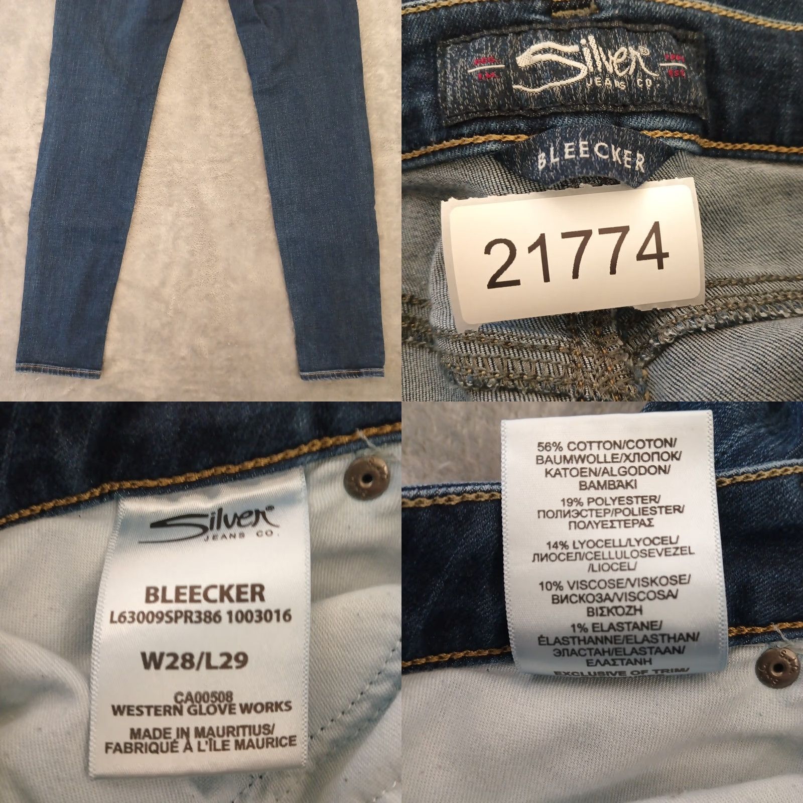 Silver Jeans Co. Silver Jeans Jeans Womens Size 28 Blue Dark Wash Skinny Mid Rise 28x28 Stretch Denim 5-Pocket Mens Womens Girls" Size 28" / US 6 / IT 42 - 8 Thumbnail