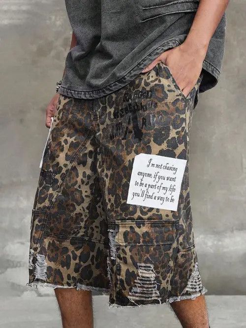 Japanese Brand × Vintage Distressed VINTAGE leopard Y2K opium edgy jorts Size US 30 / EU 46 - 2 Thumbnail