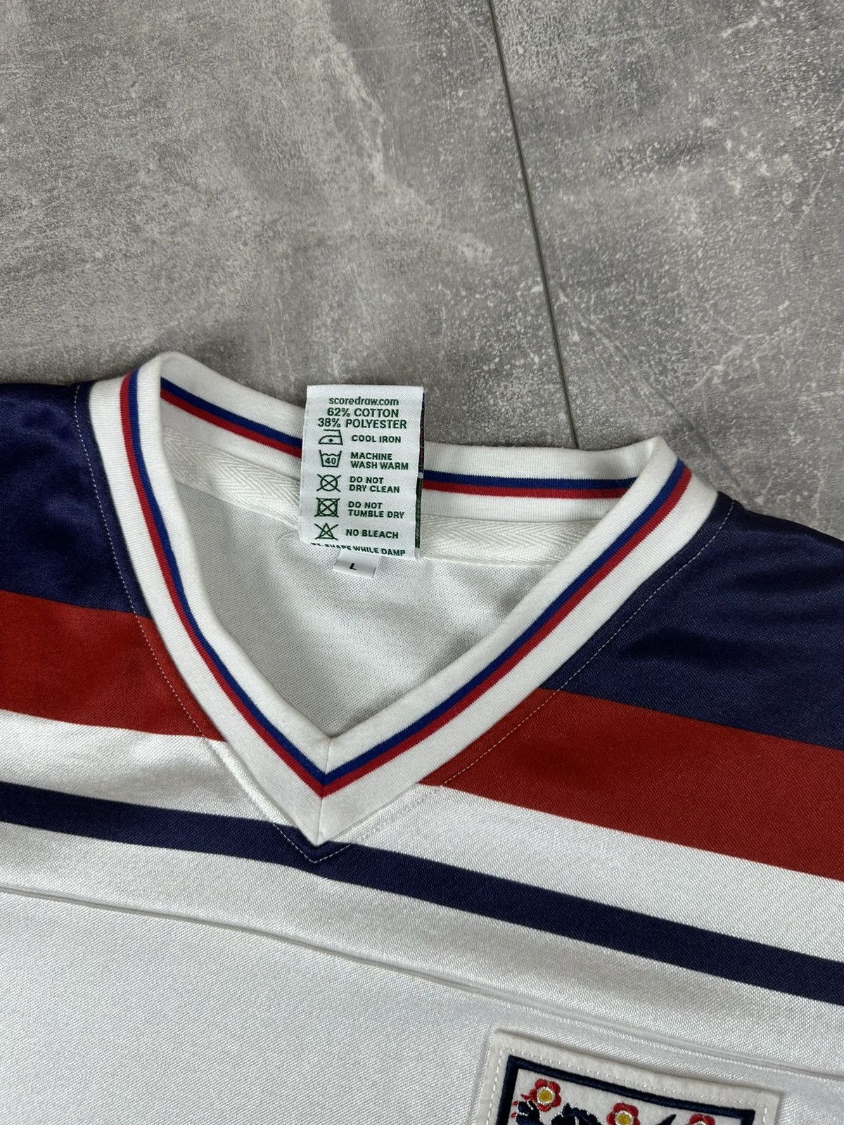 Other Score Draw England 80S Retro Replica Soccer Jersey Size US L / EU 52-54 / 3 - 9 Thumbnail