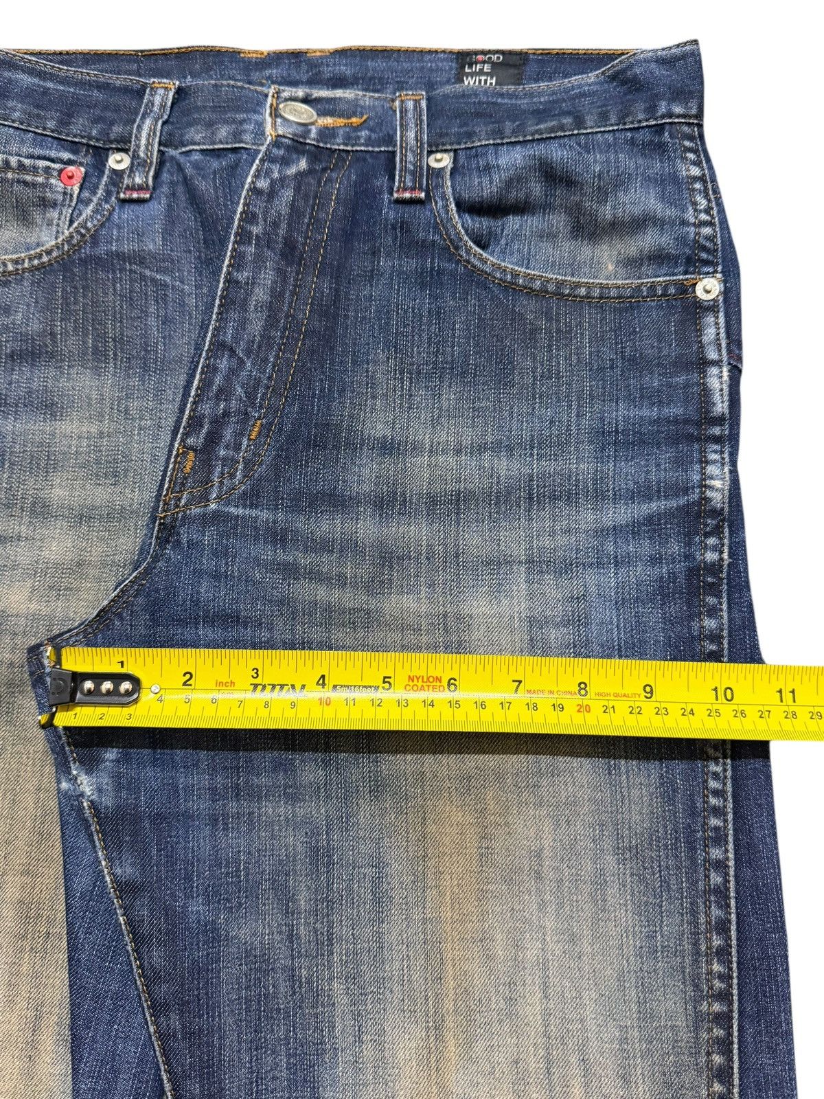 Japanese Brand Vintage Y2K Japan Brand Mud Wash Faded Wide Leg Straight Fit Size US 29 - 14 Thumbnail