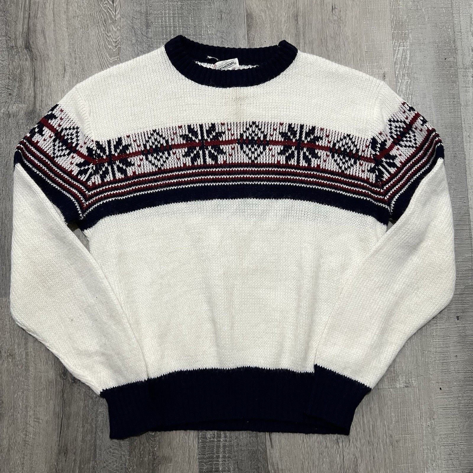 Vintage VTG 80s Donmoor Acrylic Knit White Winter Snowflake Sweater Size M / US 6-8 / IT 42-44 - 1 Thumbnail