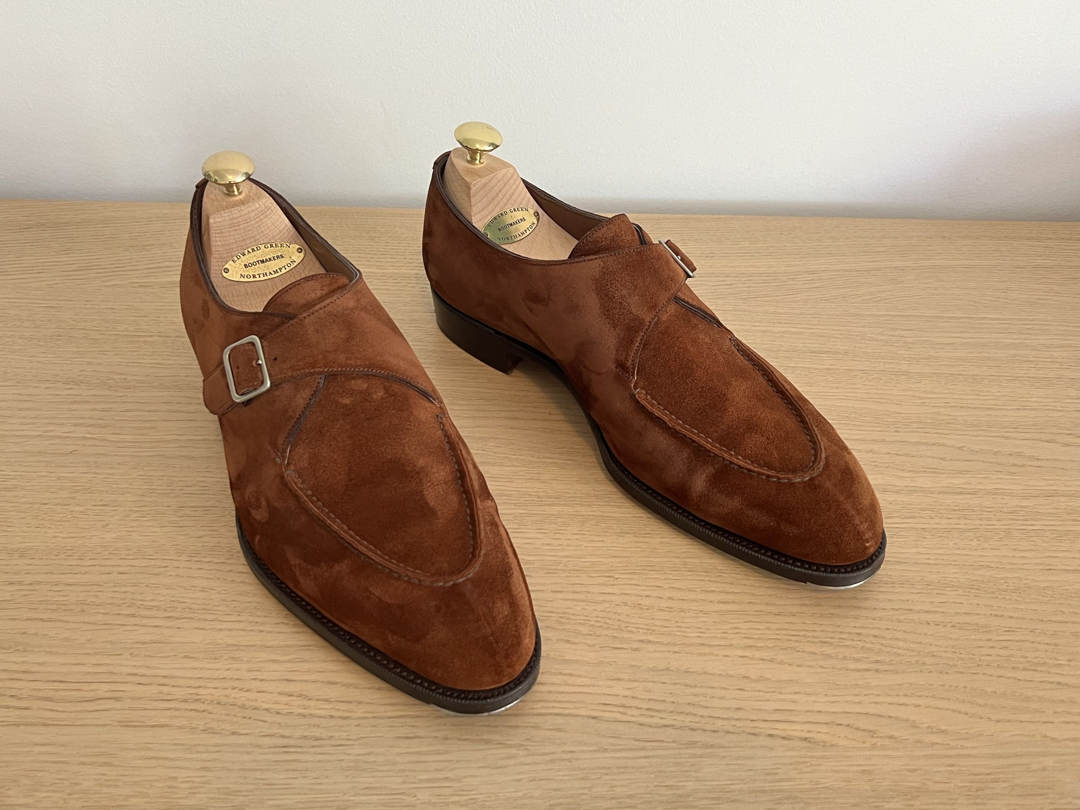 image of Edward Green Clapham In Snuff Suede 8/8.5E Shoes, Men's