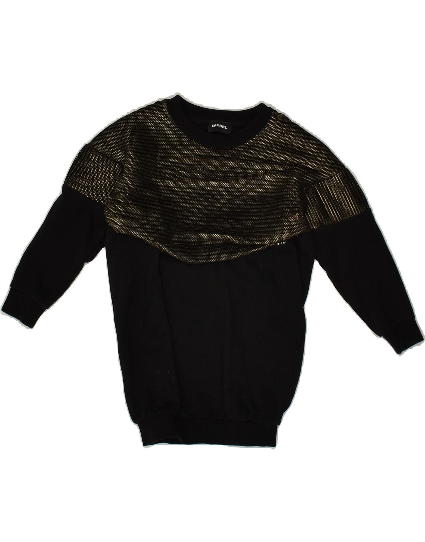 Diesel Girls Long Sleeve Jumper Dress 2-3 Years Black Cotton Size XXS / US 00 / IT 34 - 1 Thumbnail