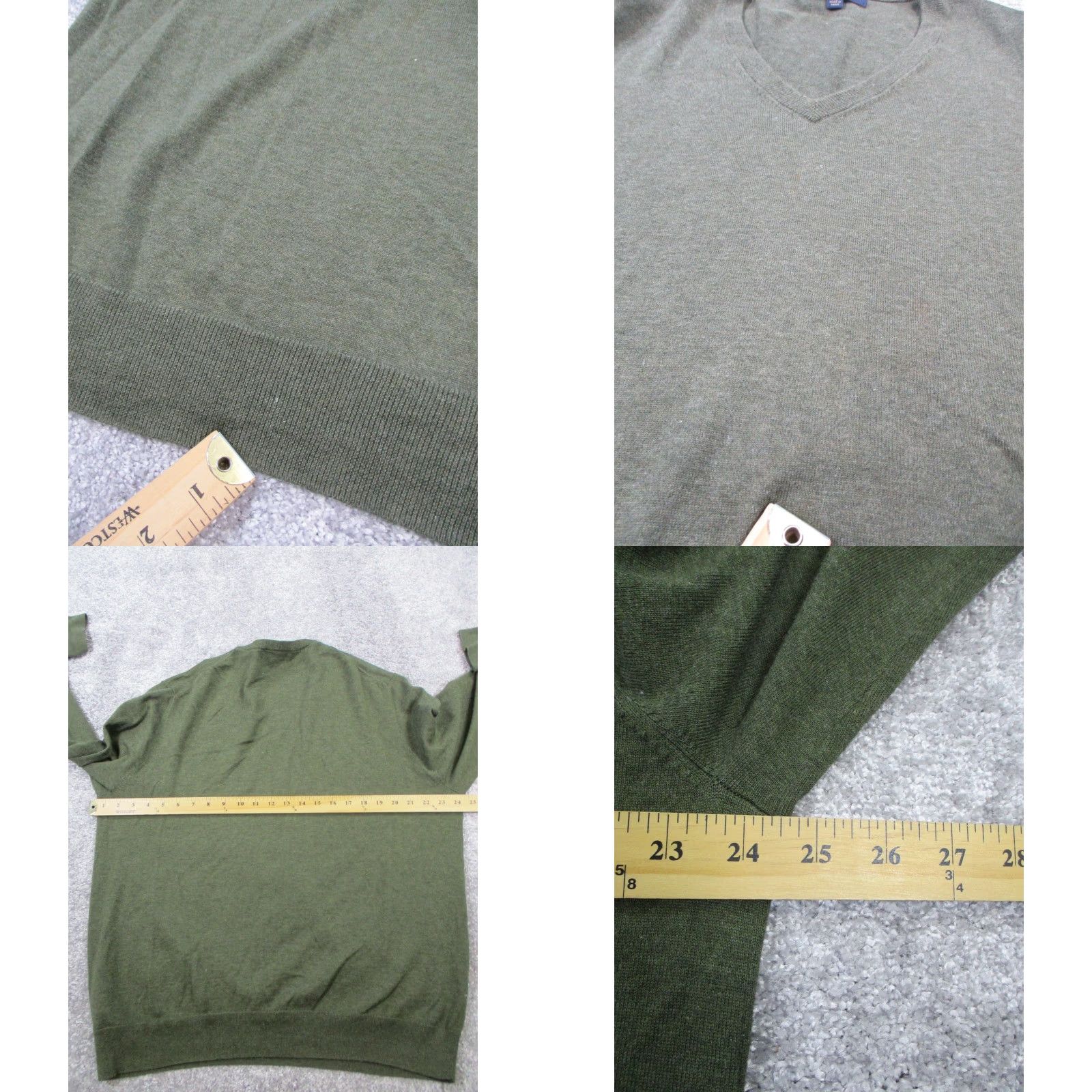 Brooks Brothers Brooks Brothers Sweater Mens XL Green Cotton Knit Pullover V-Neck Long Sleeve Solid Logo Machine Washable Size US XL / EU 56 / 4 - 8 Thumbnail
