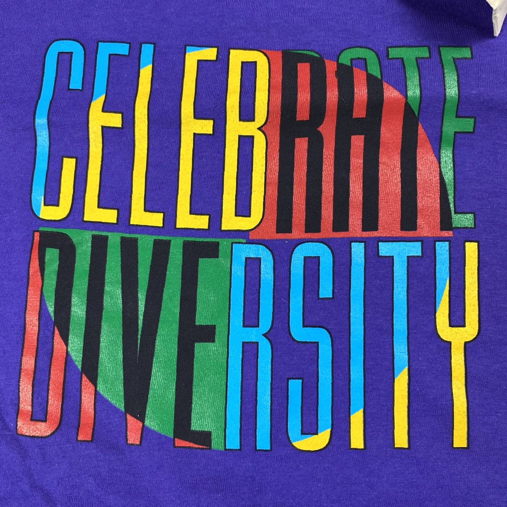 Vintage VINTAGE ALTERNI-T 90s POP ART T-SHIRT - Purple, Crew Neck, Short Sleeve, Mens M, Graphic Celebrate Diversity, 90s USA, Aerosmith, Astro Boy Theme Size US M / EU 48-50 / 2 - 2 Thumbnail