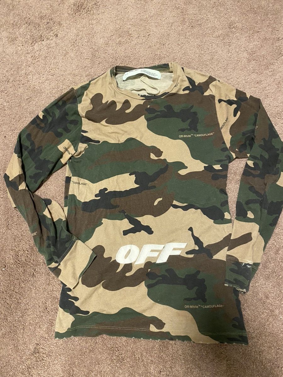 image of 2013 Off White Long Sleeve in Camo, Men's (Size Small)