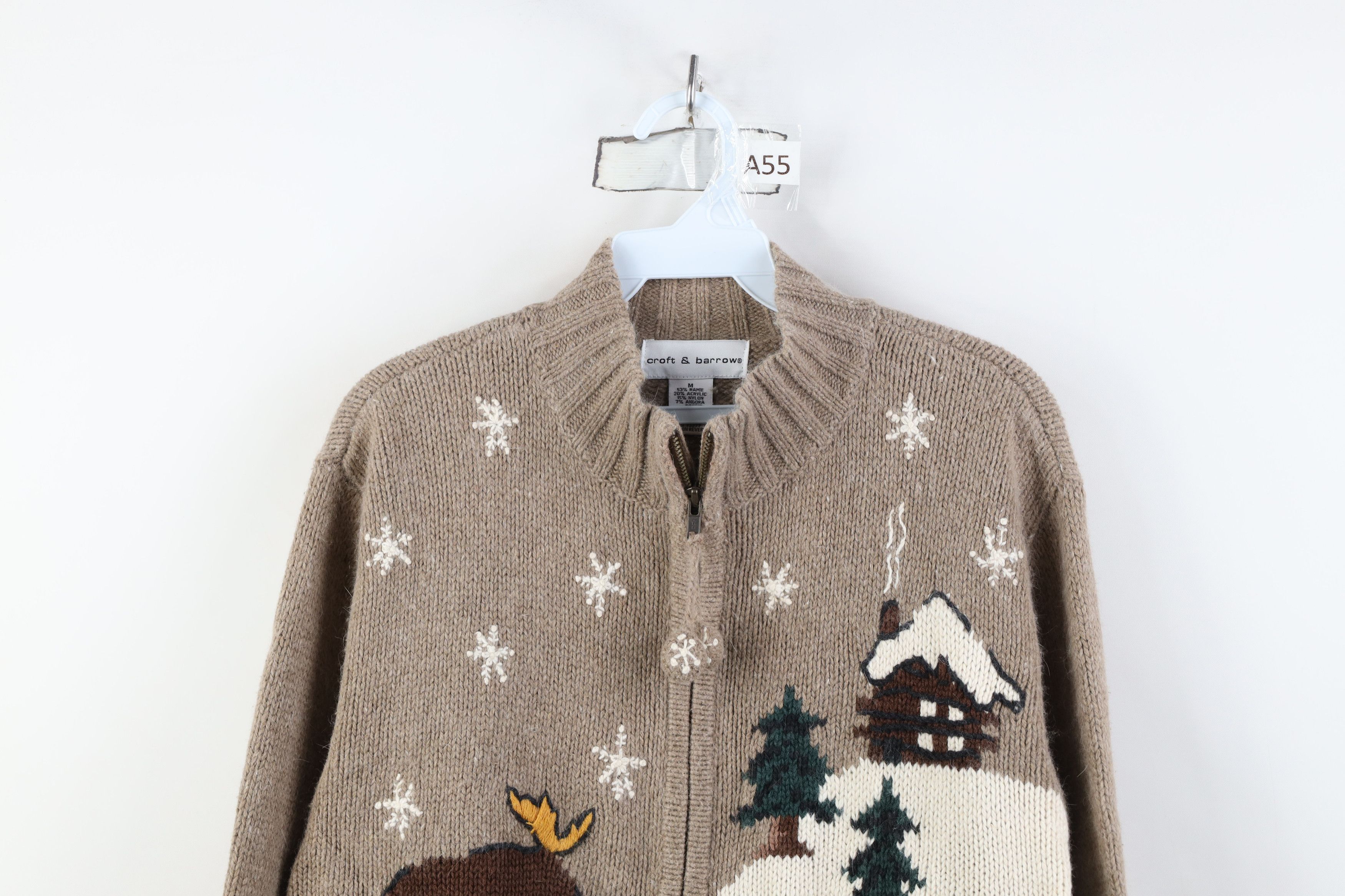 Vintage Vintage 90s Streetwear Christmas Cabin Zip Cardigan Sweater Size M / US 6-8 / IT 42-44 - 2 Thumbnail