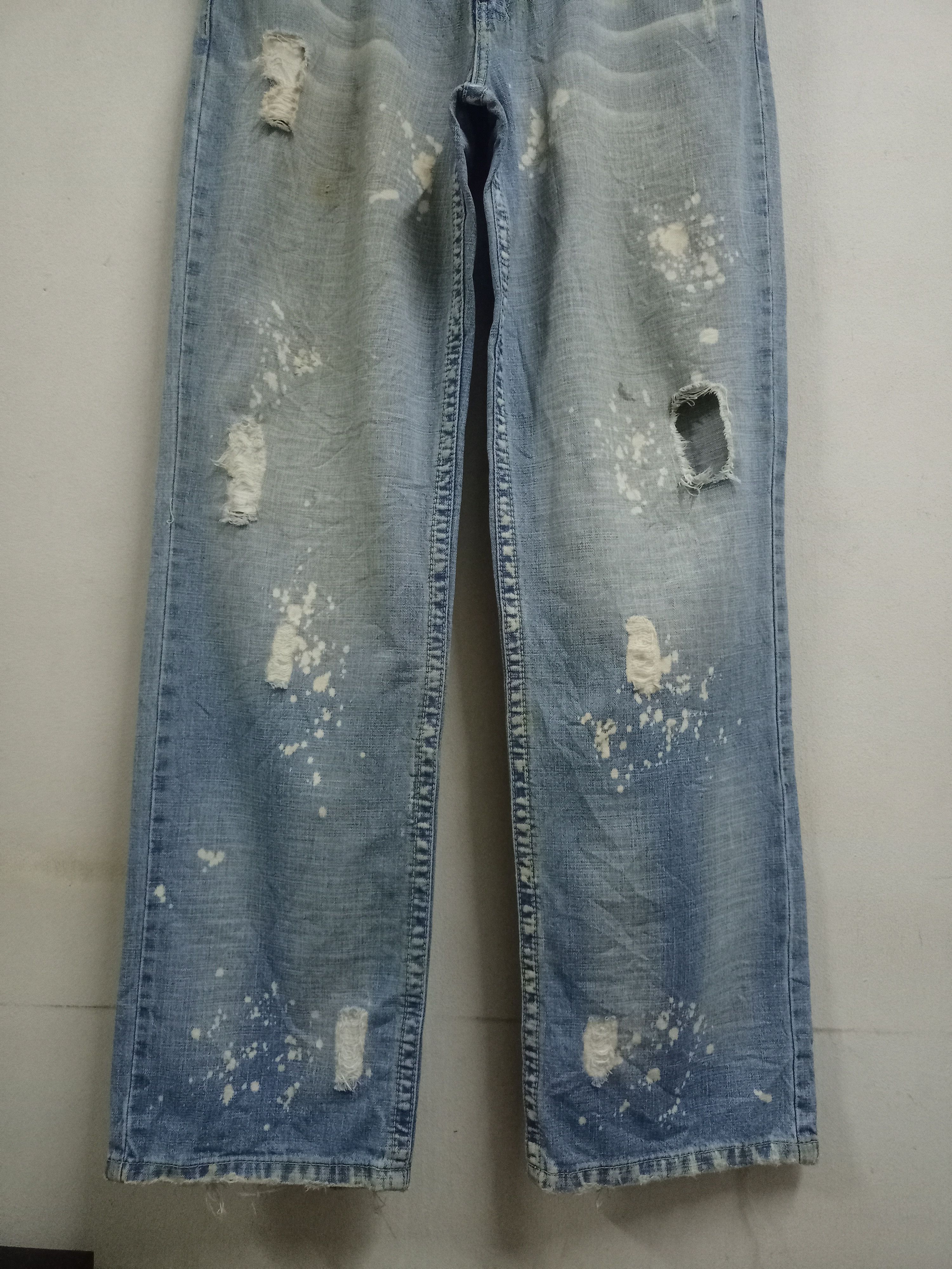 Japanese Brand Vintage Japanese Brand Ripped Painted Splatters Baggy Jeans Size US 34 / EU 50 - 6 Thumbnail