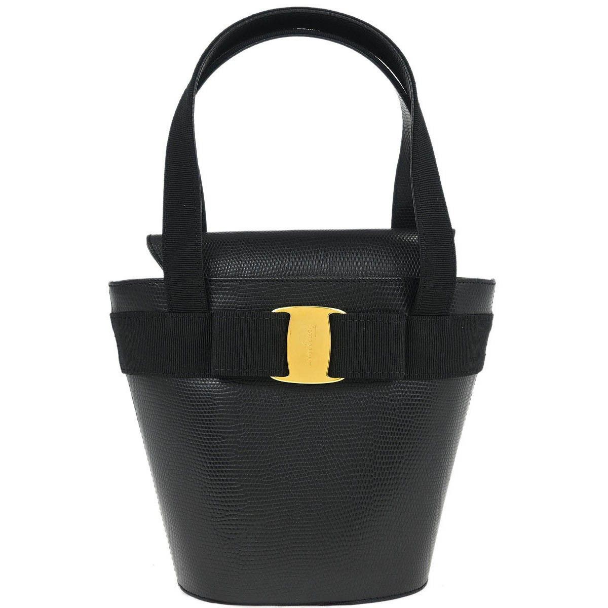 Salvatore Ferragamo Salvatore Ferragamo Vara Bow Top Handle Bucket Bag Leather Size ONE SIZE - 1 Thumbnail