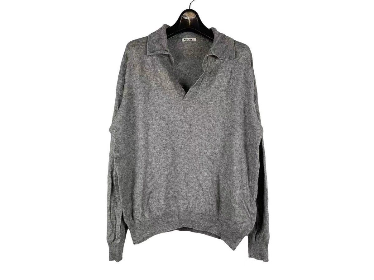 Auralee AURALEE HARD TWIST HIGH GAUGE WOOL SILK KNIT SKIPPER POLO